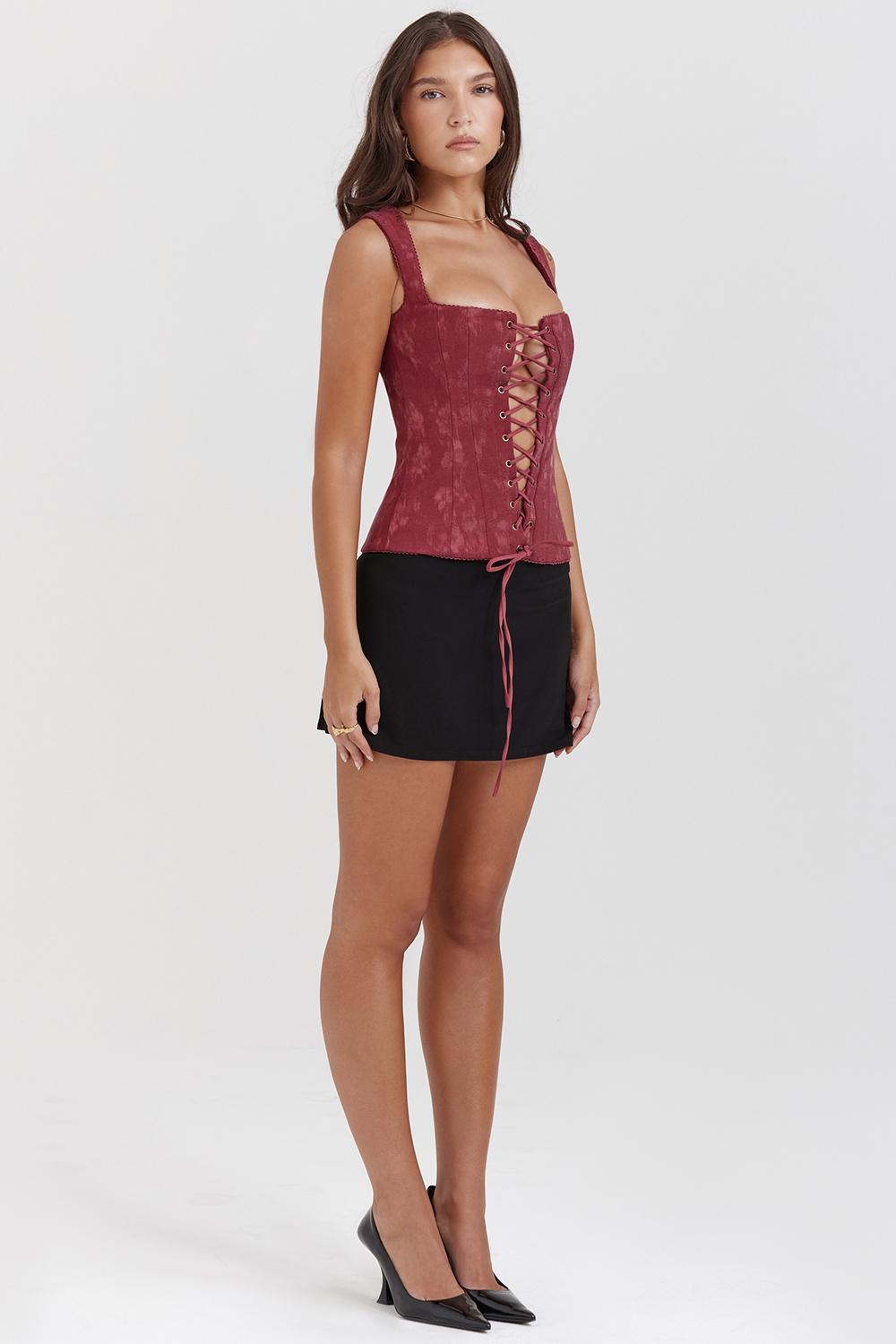 Parisa  merlot floral corset - sale Product Image