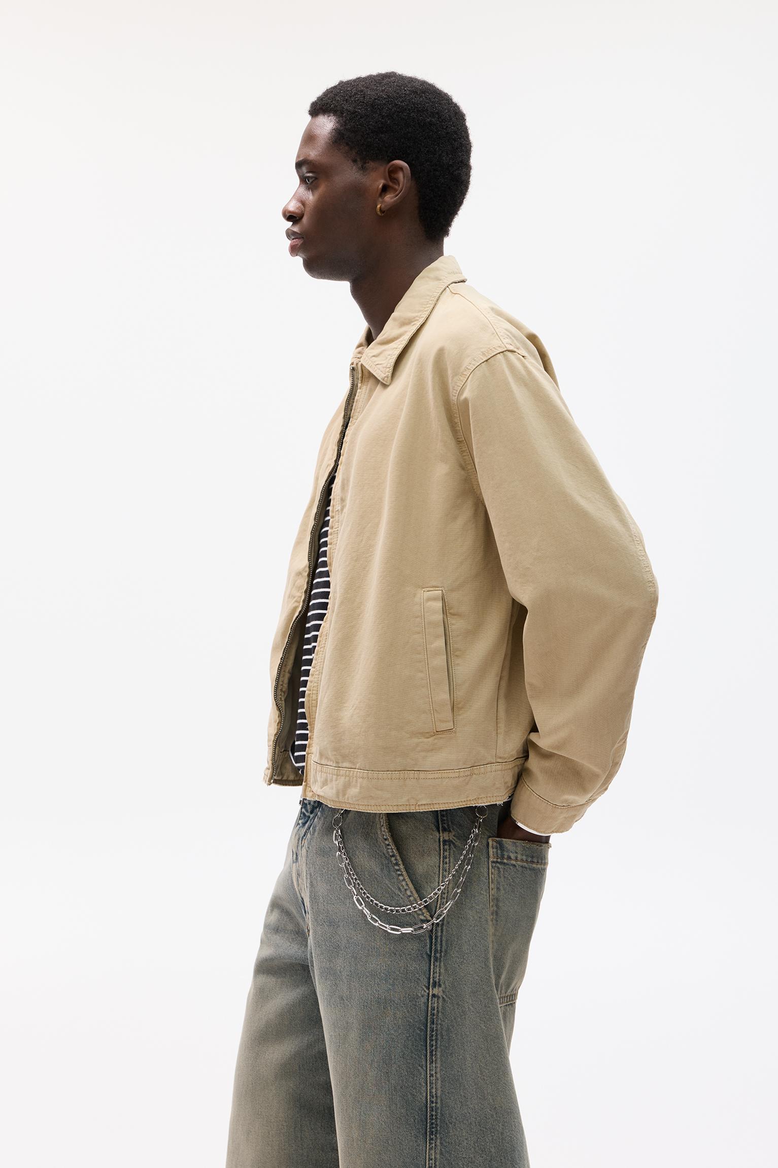 Cotton jacket with zipper Product Image