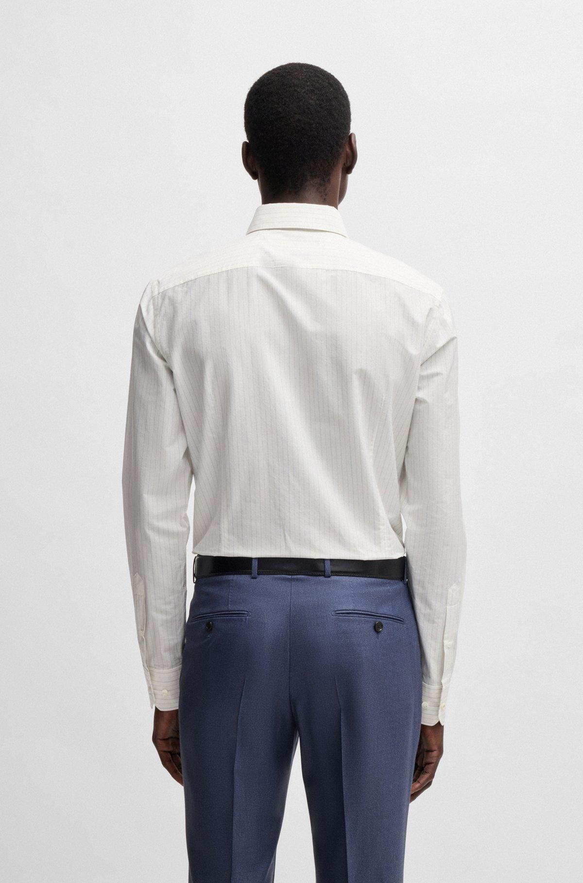 Slim-fit shirt in striped Italian-made cotton Product Image