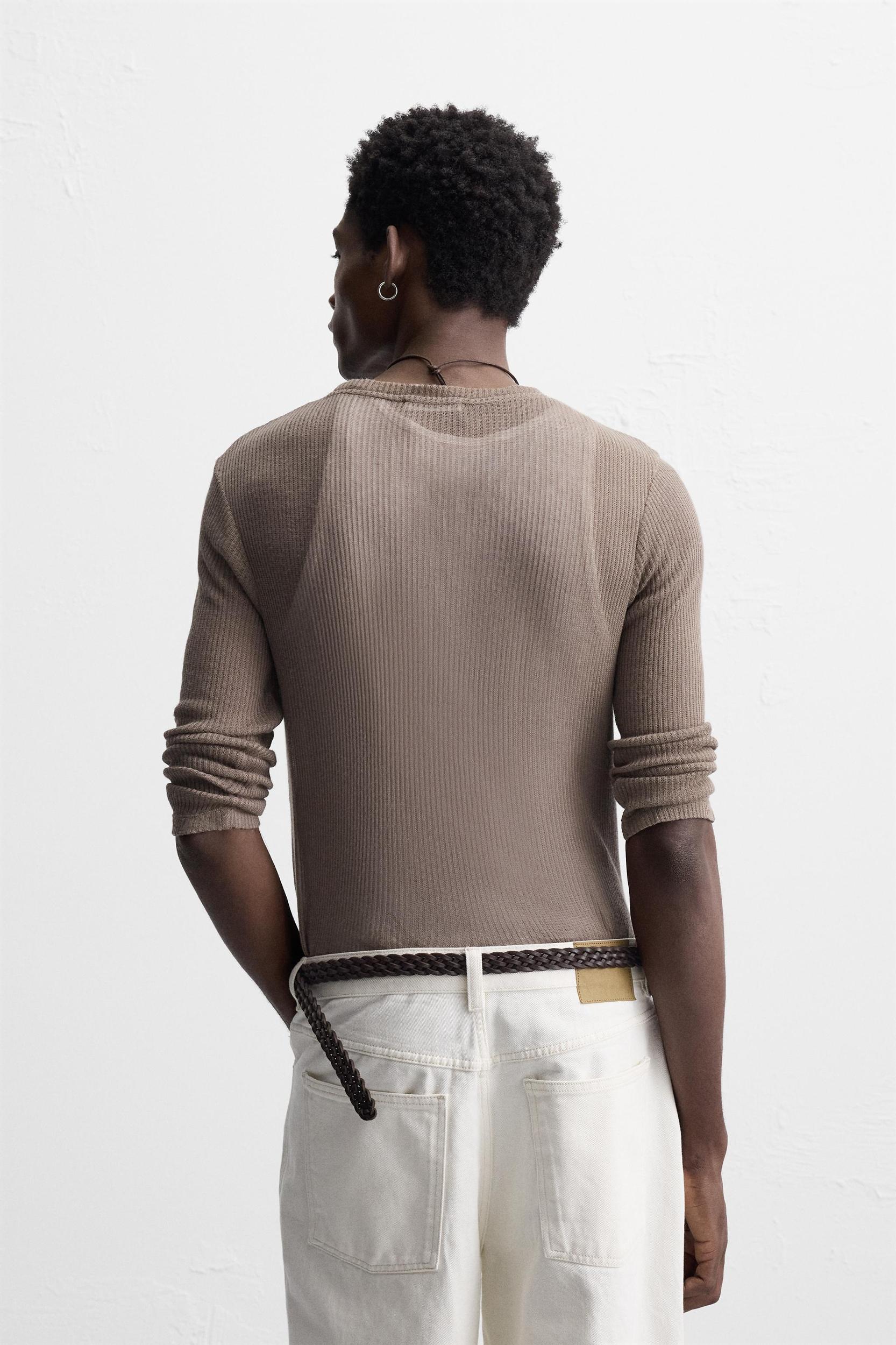 SEMI-SHEER RIBBED T-SHIRT Product Image