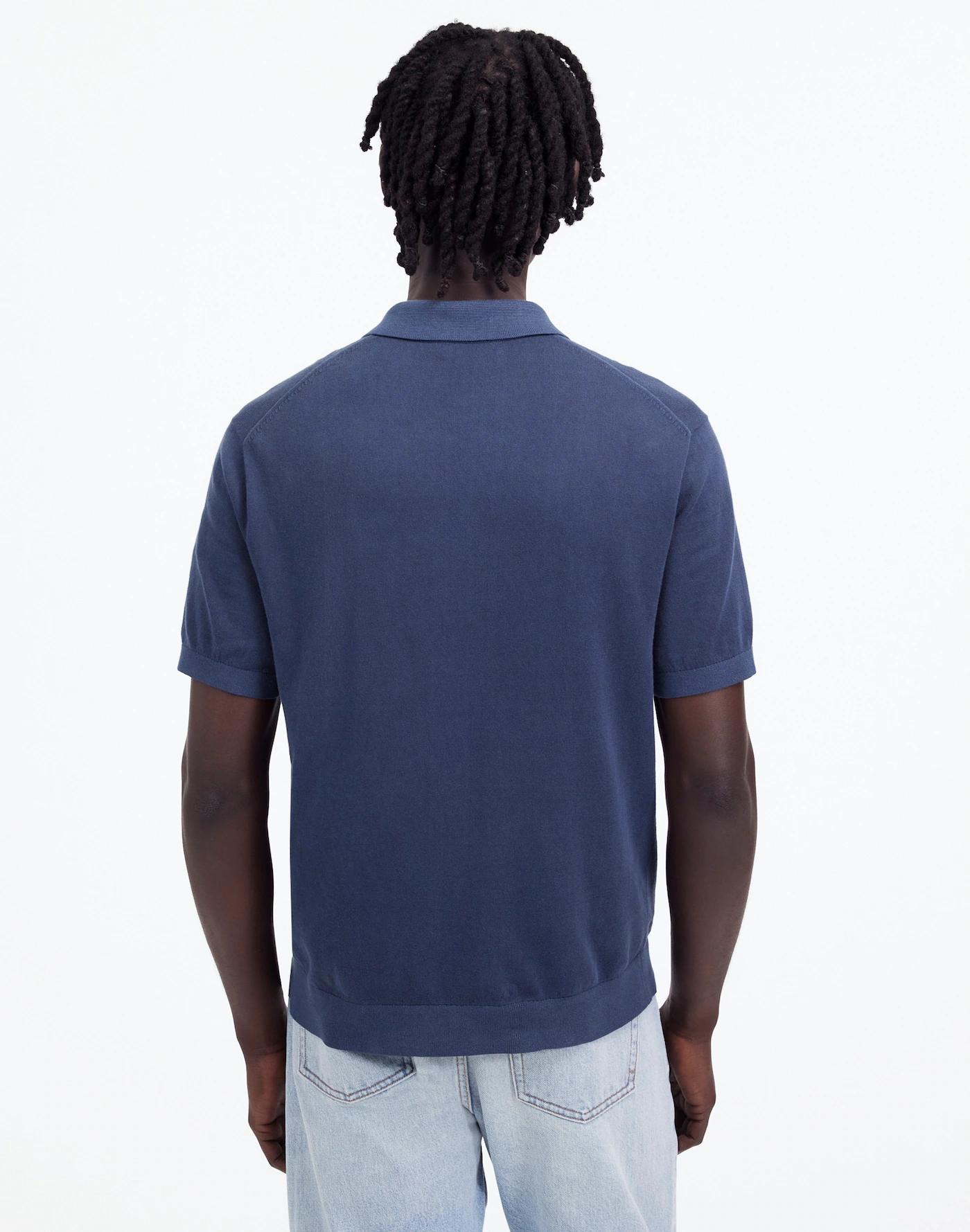 Three-Button Sweater Polo Shirt Product Image