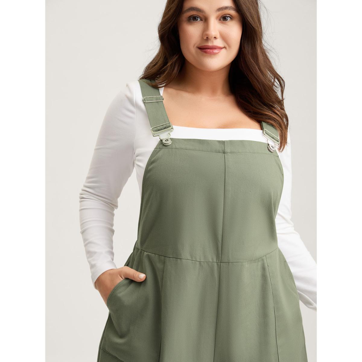 Plus Size Denimsage Pure Cotton Cuffed Hem Stretchy Waist Jumpsuit Women Leisure Sleeveless Non Casual Loose Jumpsuits BloomChic 28/5X Product Image