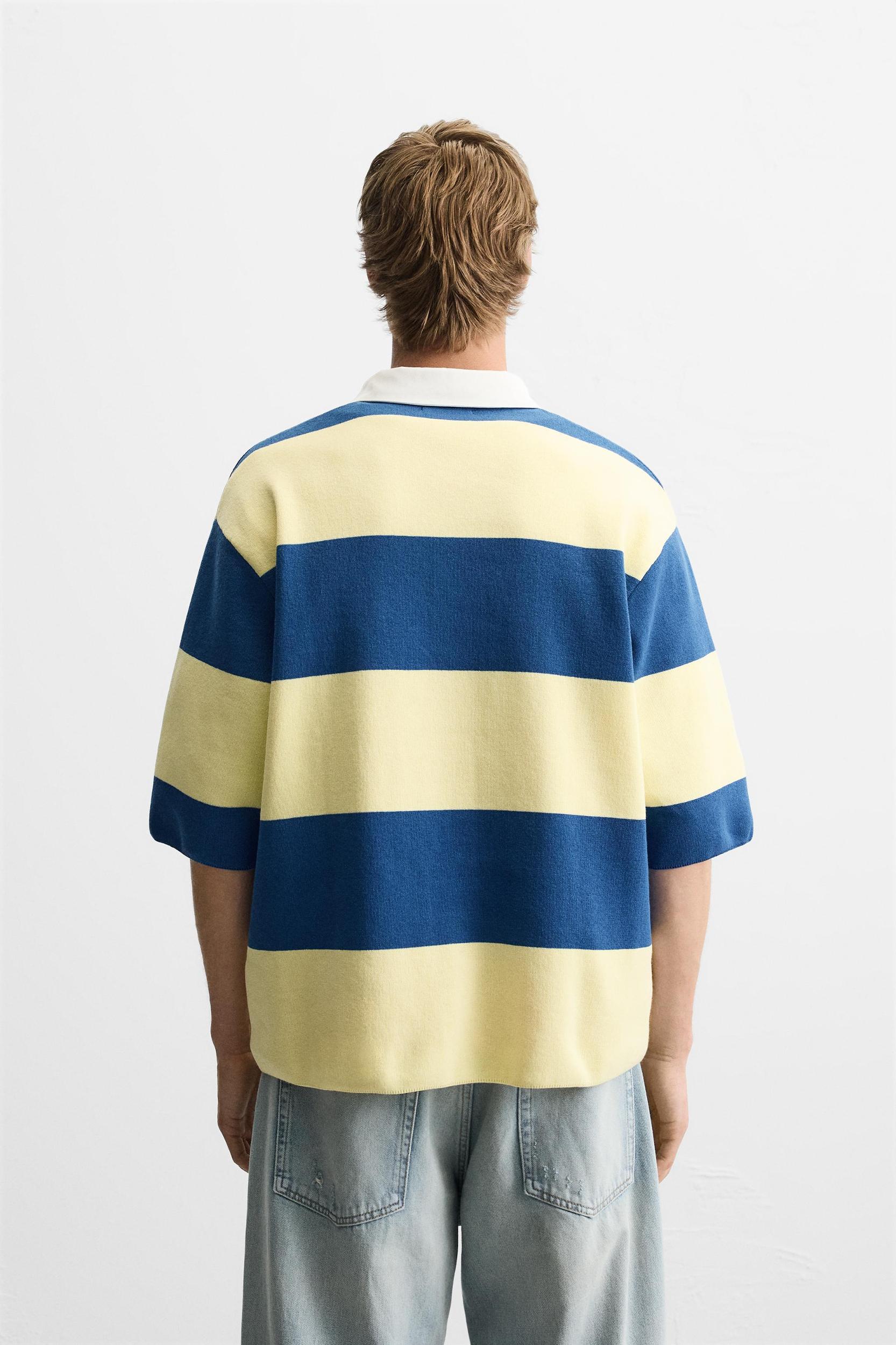 STRIPED KNIT POLO Product Image
