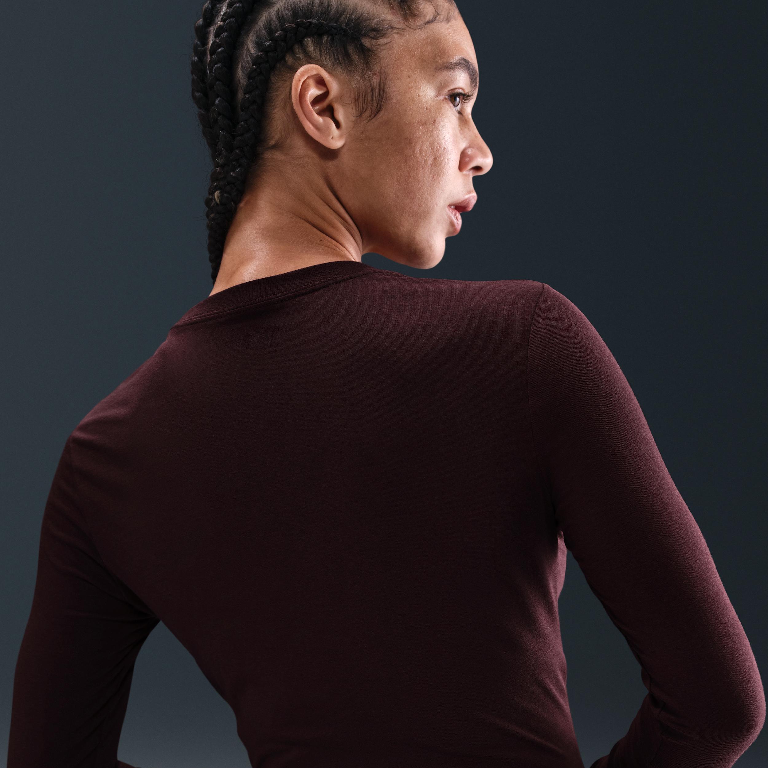 Womens Nike Sportswear Chill Knit Slim Long-Sleeve Cropped Top | HF5322-017 Product Image