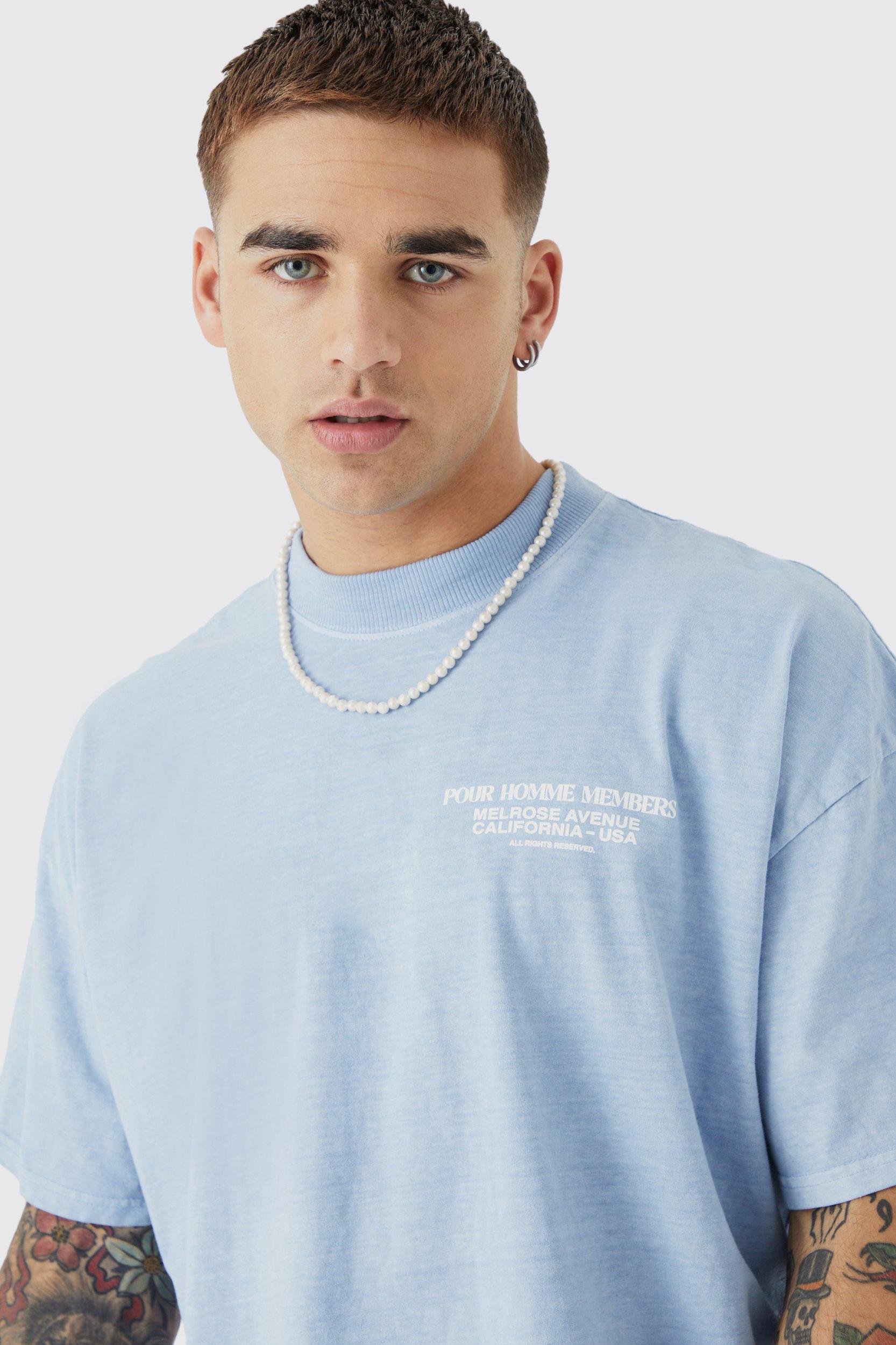 Boxy Overdyed Heavyweight Graphic T-shirt | boohooMAN USA Product Image