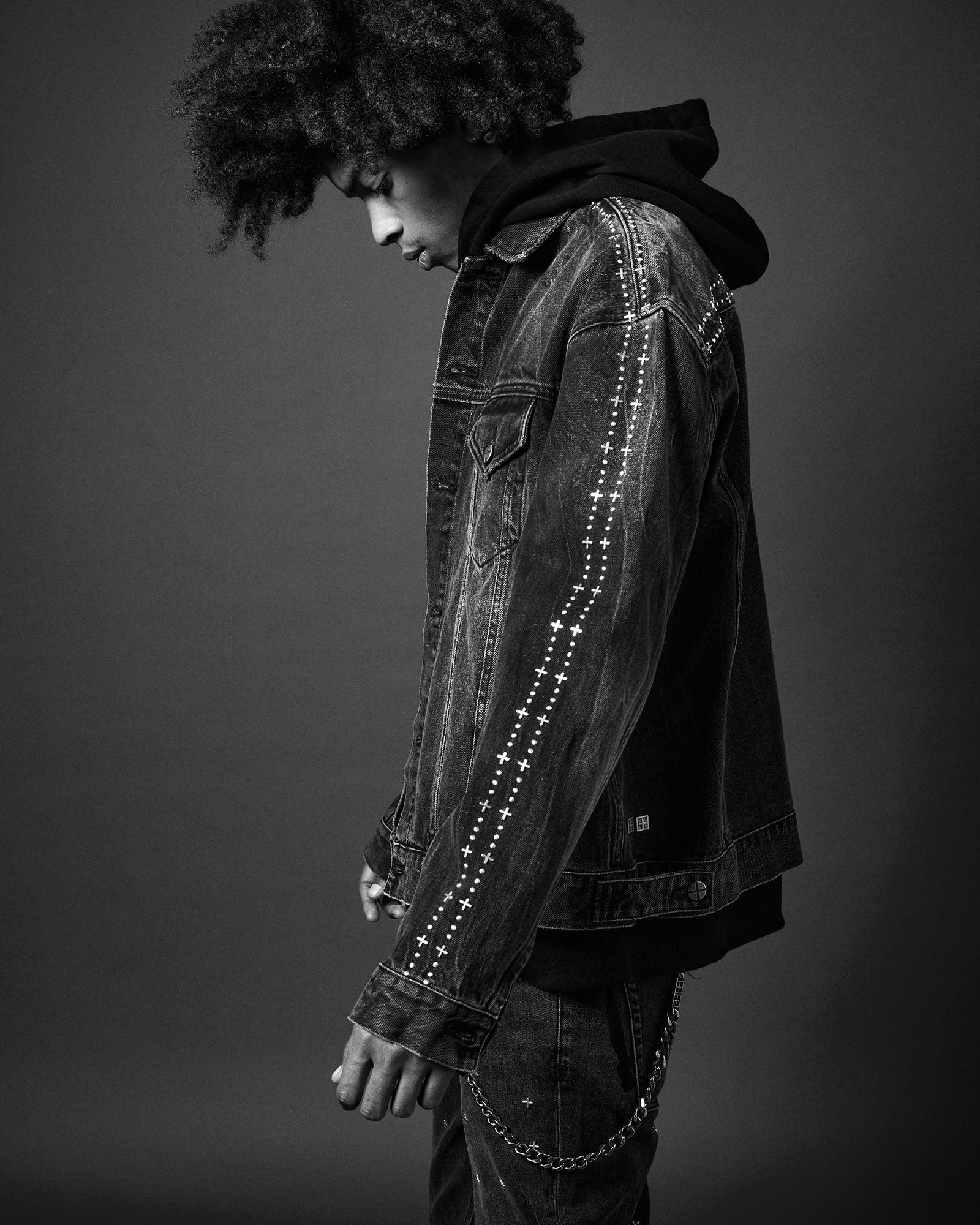 OH G JACKET METALIK STRIPE BLACK Male Product Image