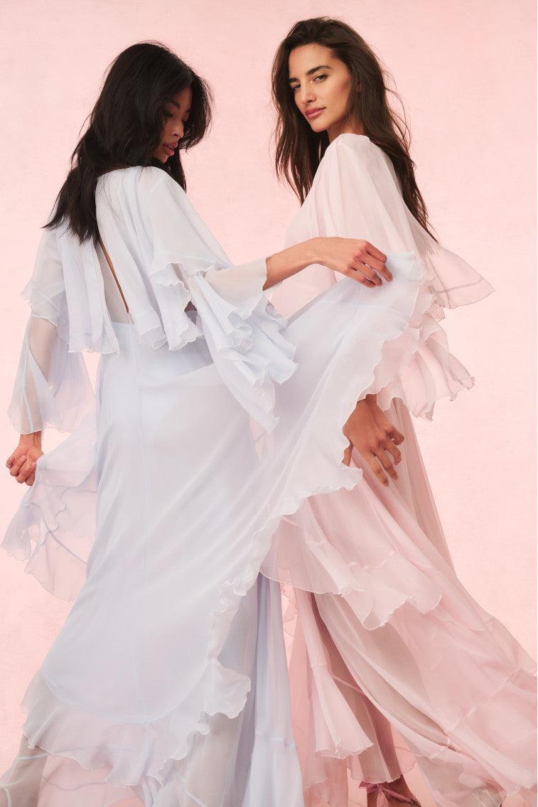 Collia Silk Maxi Dress - PALE PINK Product Image