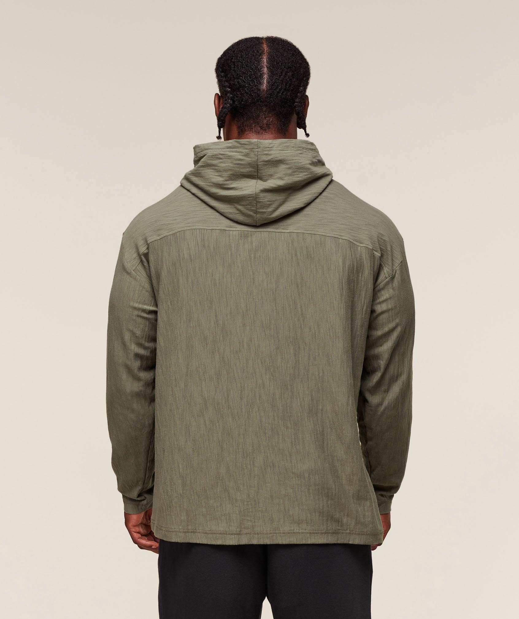 Gymshark Lightweight Slub Textured Hoodie - Utility Green Male Product Image