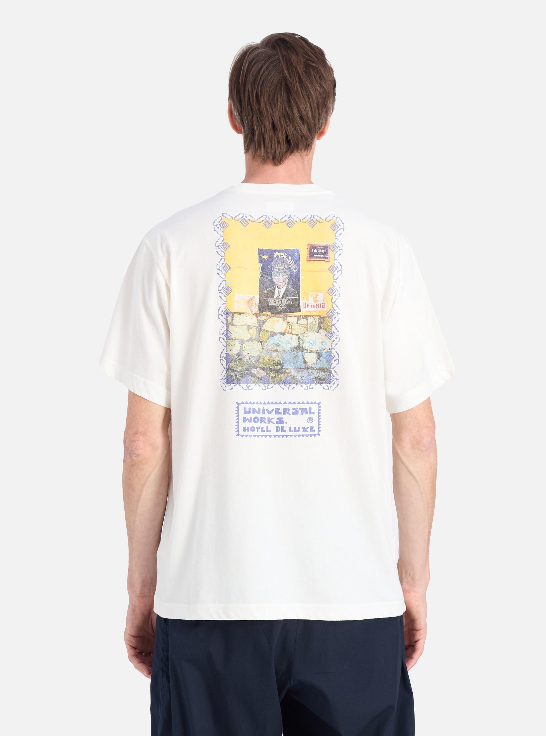 Universal Works Print Tee in Ecru/Yellow Single Jersey Pickup Product Image