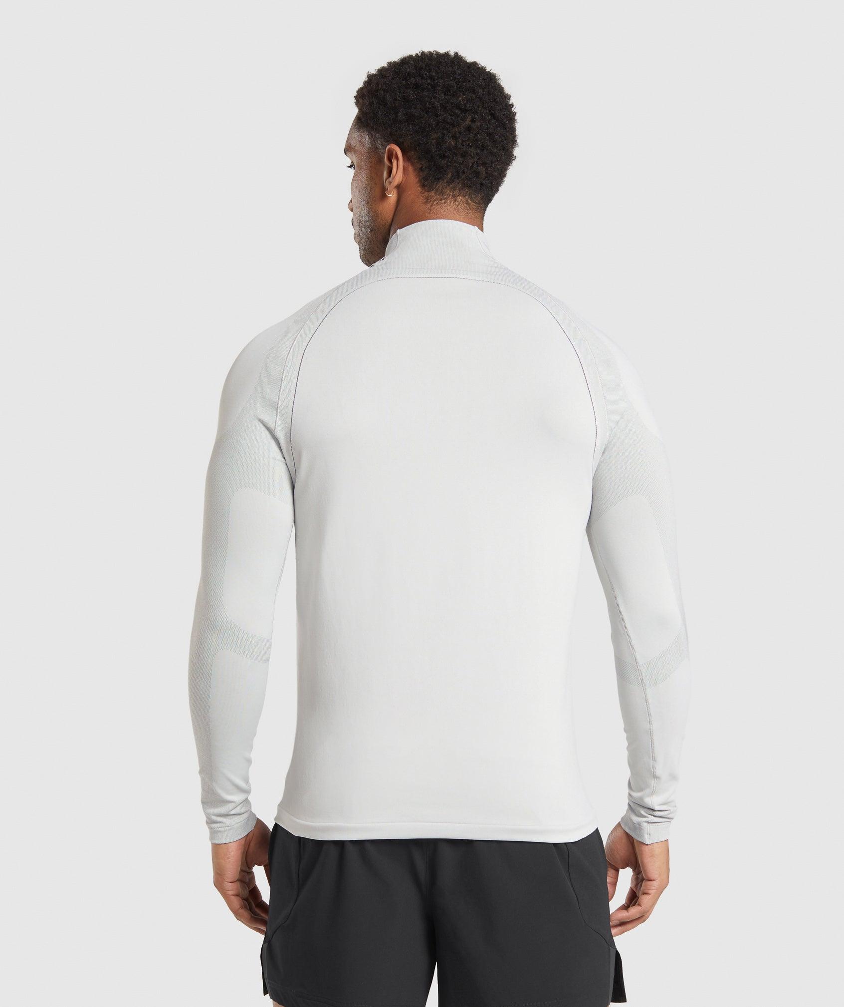 Gymshark Apex Seamless 1/4 Zip - Light Grey/Medium Grey Male Product Image