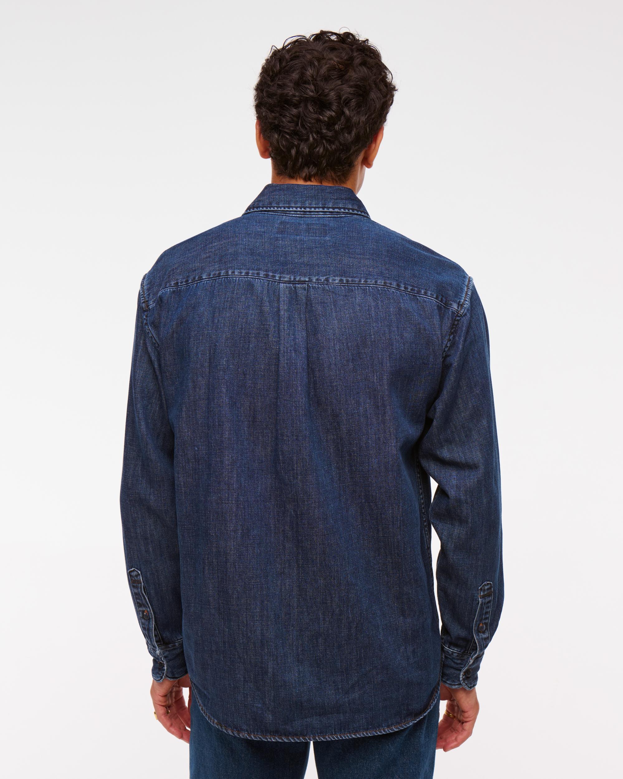 Denim Button-Up Shirt Product Image