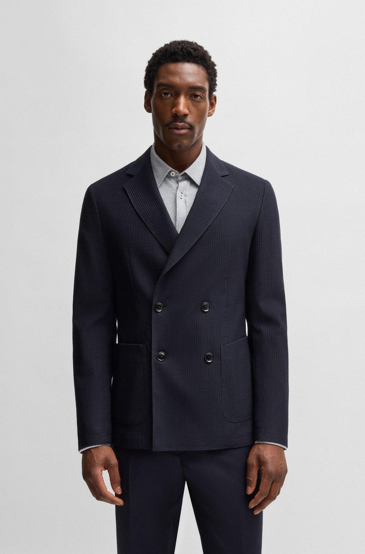 Slim-fit blazer in patterned wool Product Image