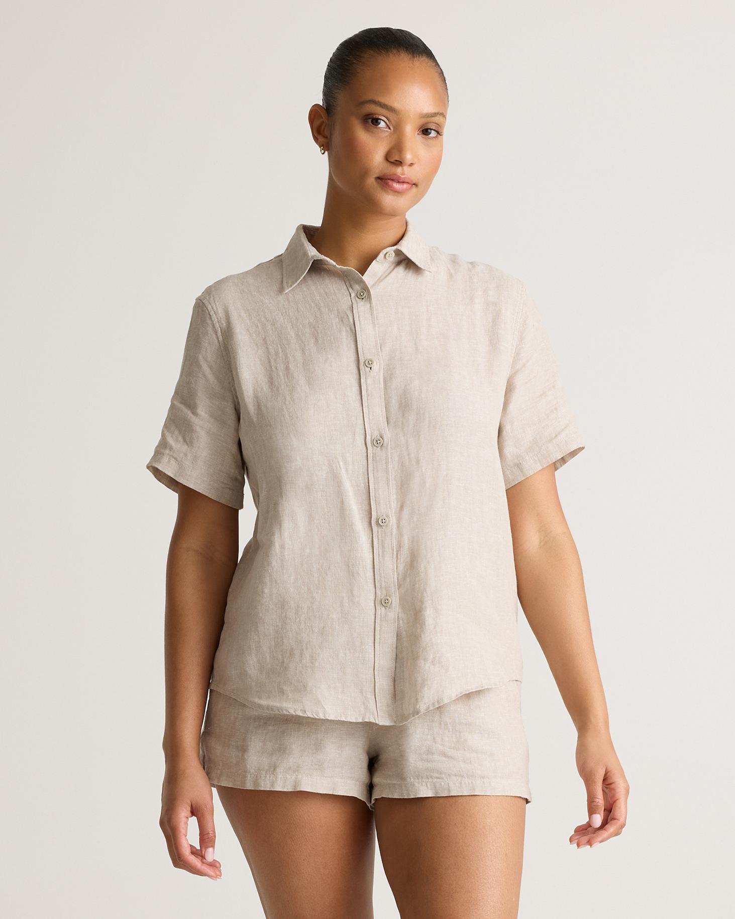 Quince | Women's 100% European Linen Shorts Pajama Set Product Image
