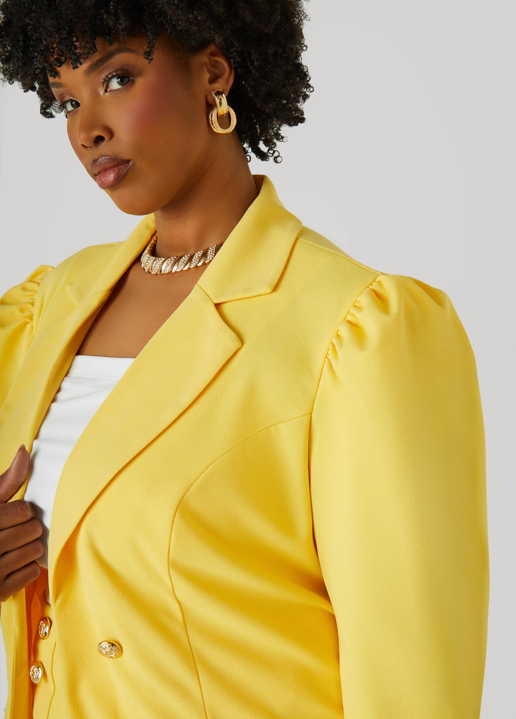 Button Front Crepe Blazer Product Image