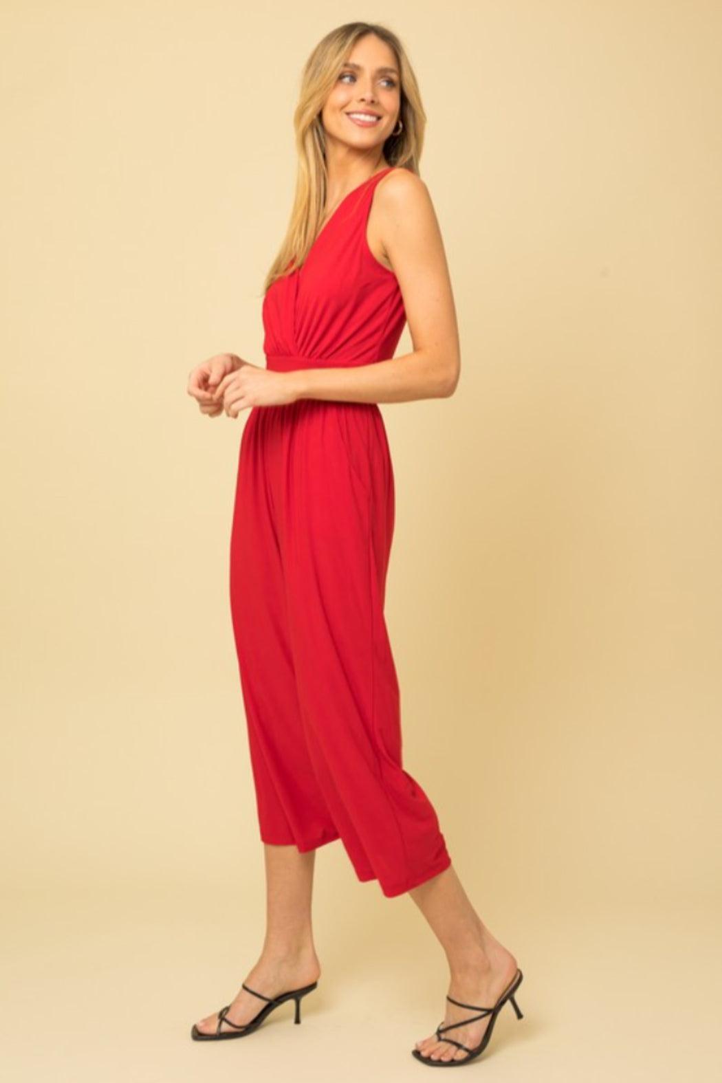 Surplice Cropped Jumpsuit Product Image