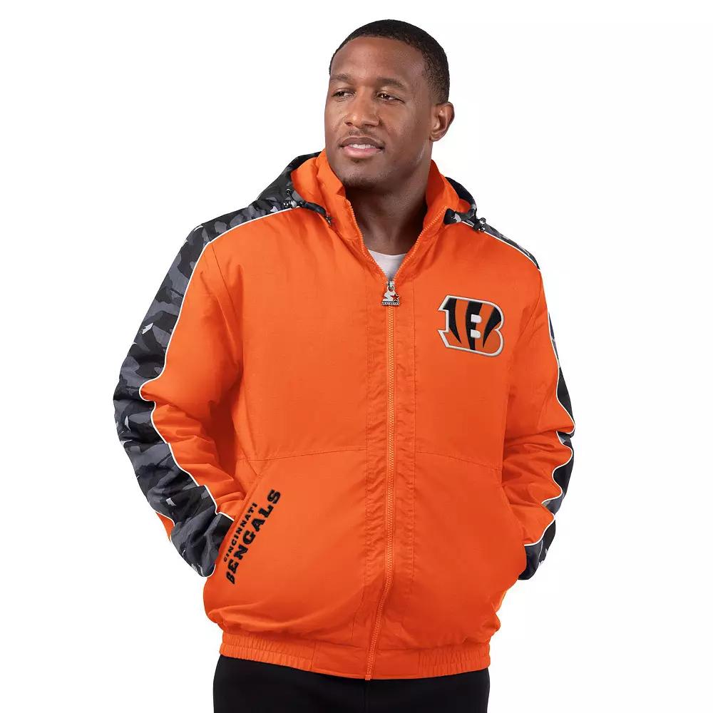Men's Starter Orange Cincinnati Bengals Thursday Night Gridiron Full-Zip Jacket,  Product Image