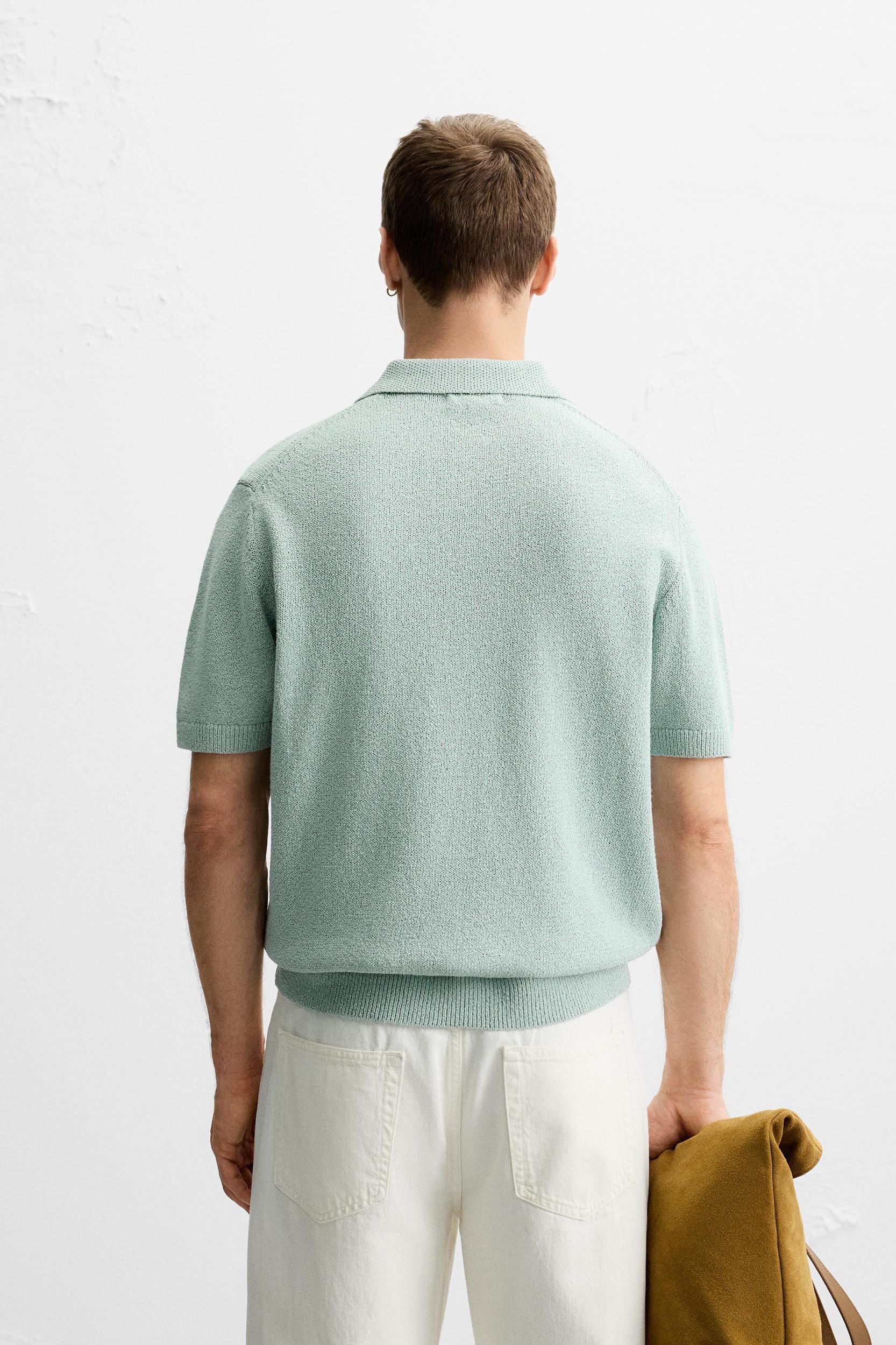 TEXTURED KNIT POLO SHIRT Product Image