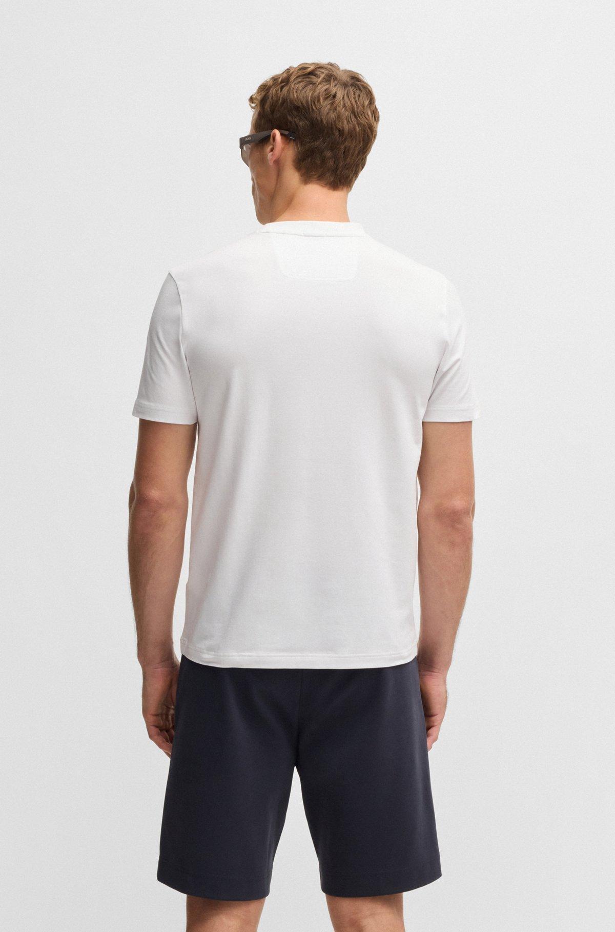 Stretch-cotton T-shirt with large logo Product Image