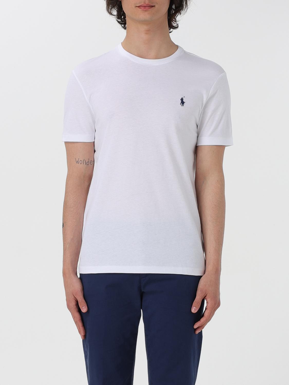 POLO RALPH LAUREN Mens White Regular-fit Crewneck Cotton-jersey T-shirt Product Image
