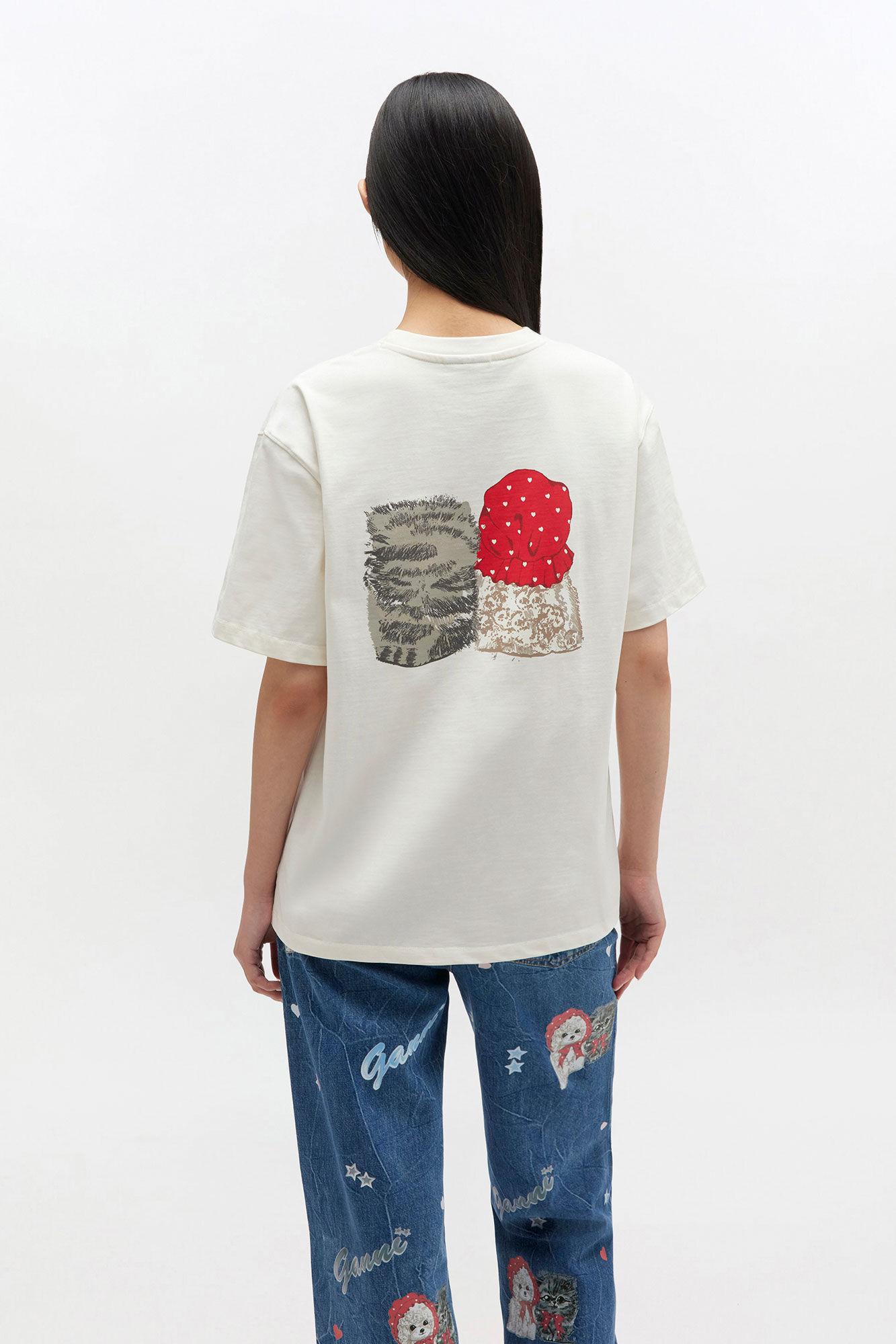 Ivory Animal Print T-shirt Product Image