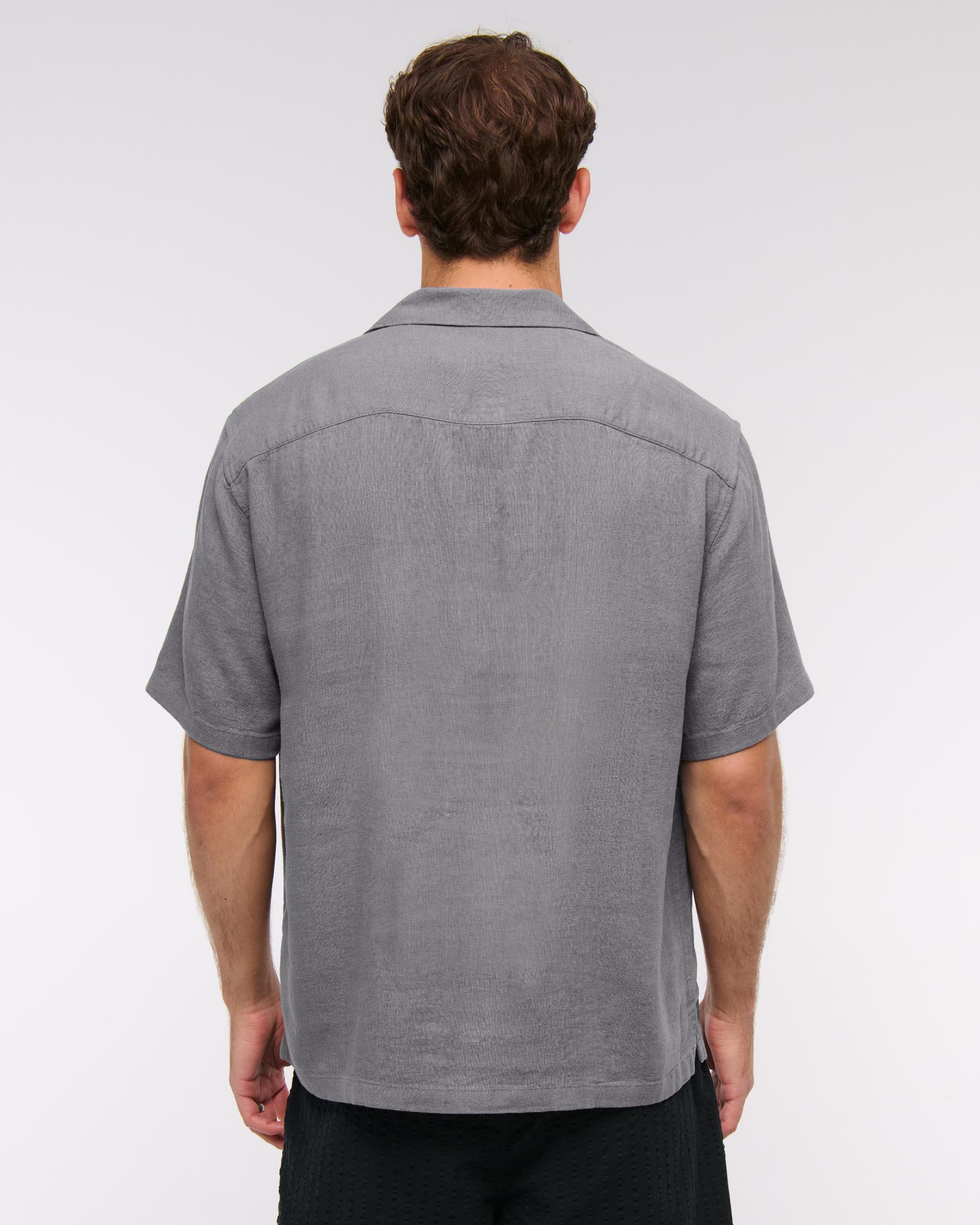 Camp Collar Summer Linen-Blend Shirt Product Image