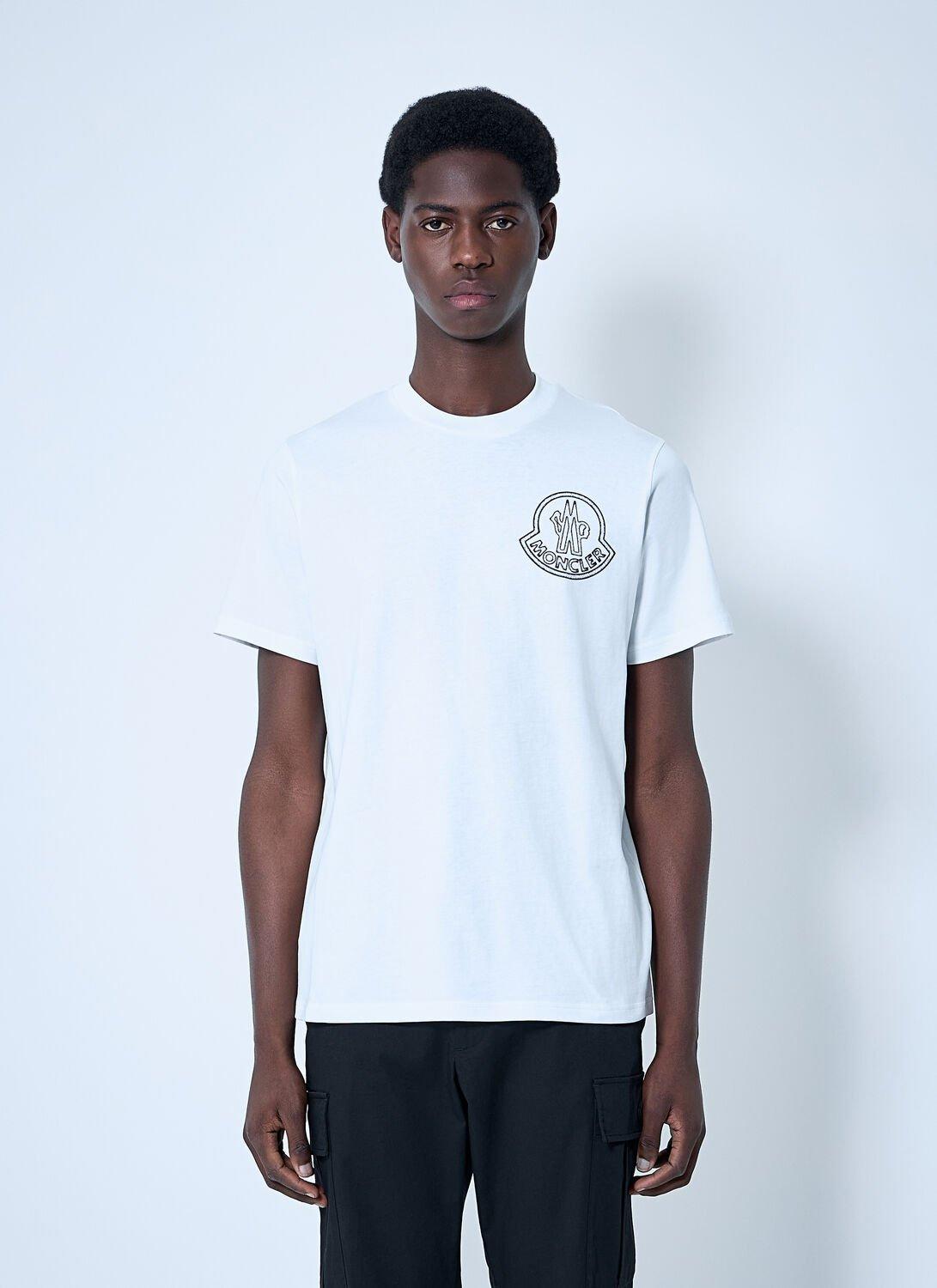 MONCLER Mens White Brand-patch Short-sleeve Pack Of Three Cotton-jersey T-shirt Product Image