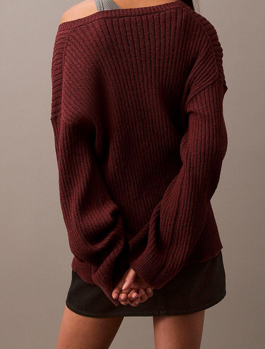 Soft Rib V-Neck Sweater Product Image