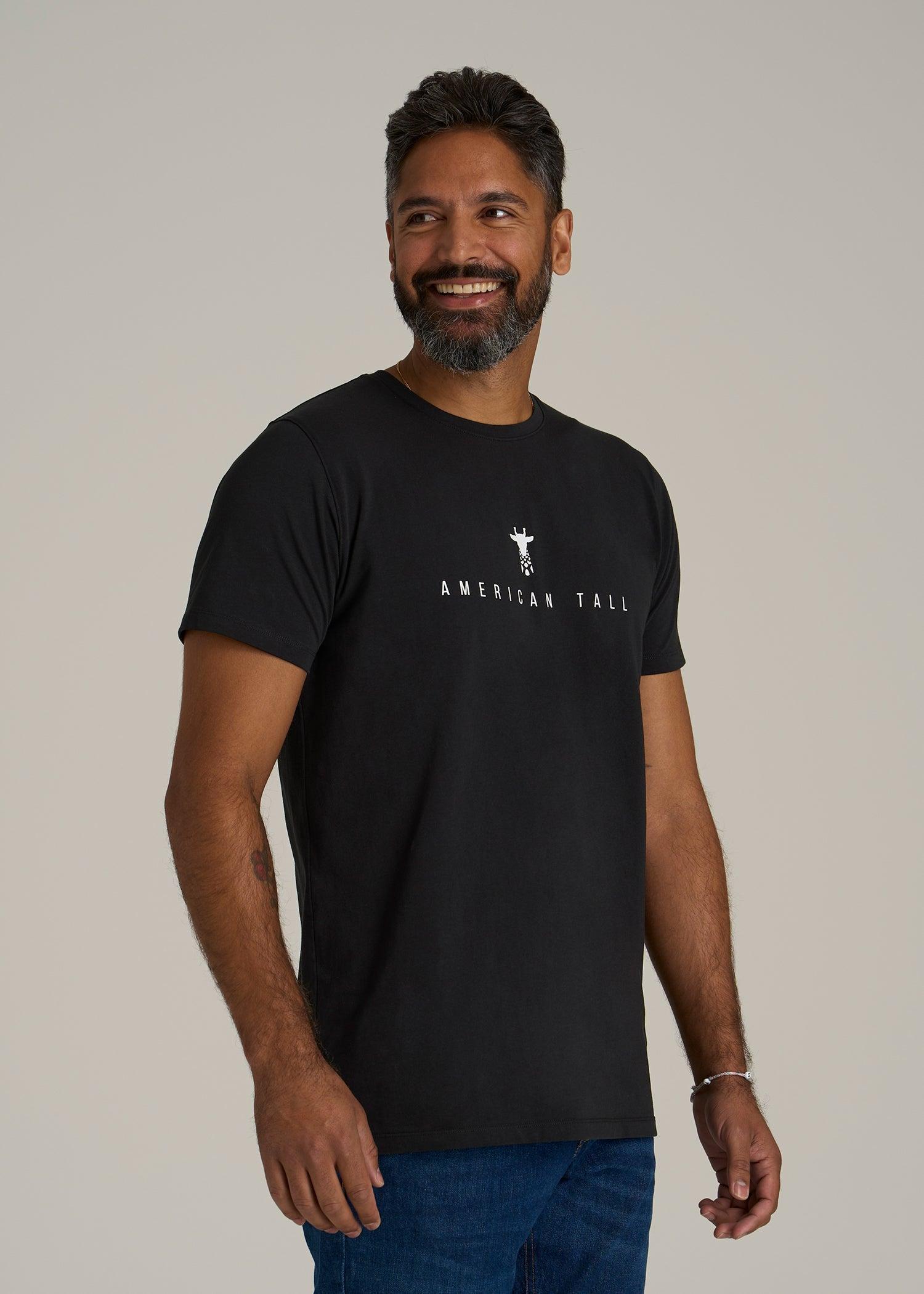 Logo Tee for Tall Men in Black Male Product Image
