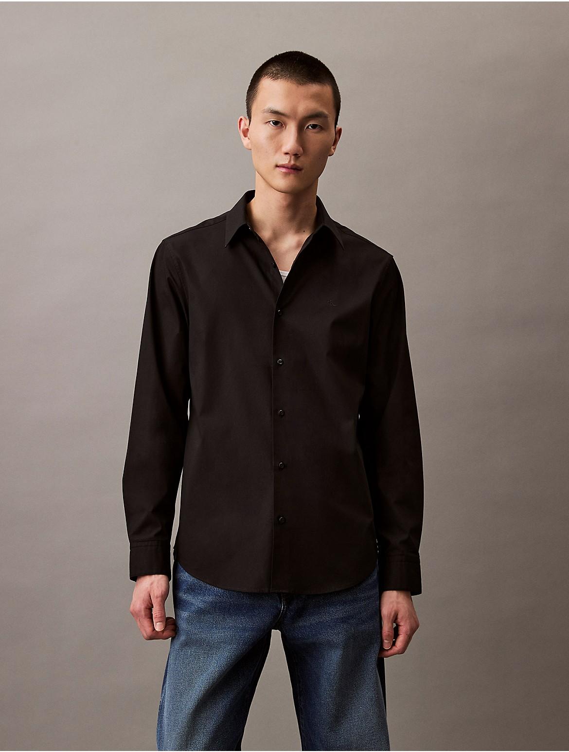 Calvin Klein Mens Classic Stretch Button-Down Shirt - White Product Image