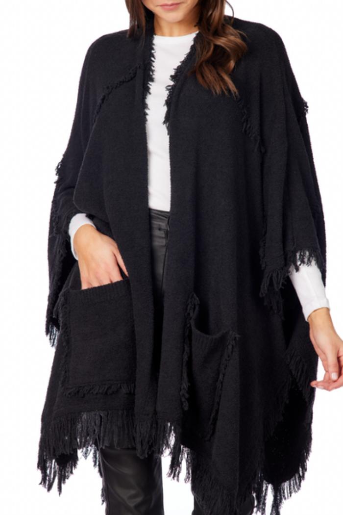 White Fringe Poncho Product Image
