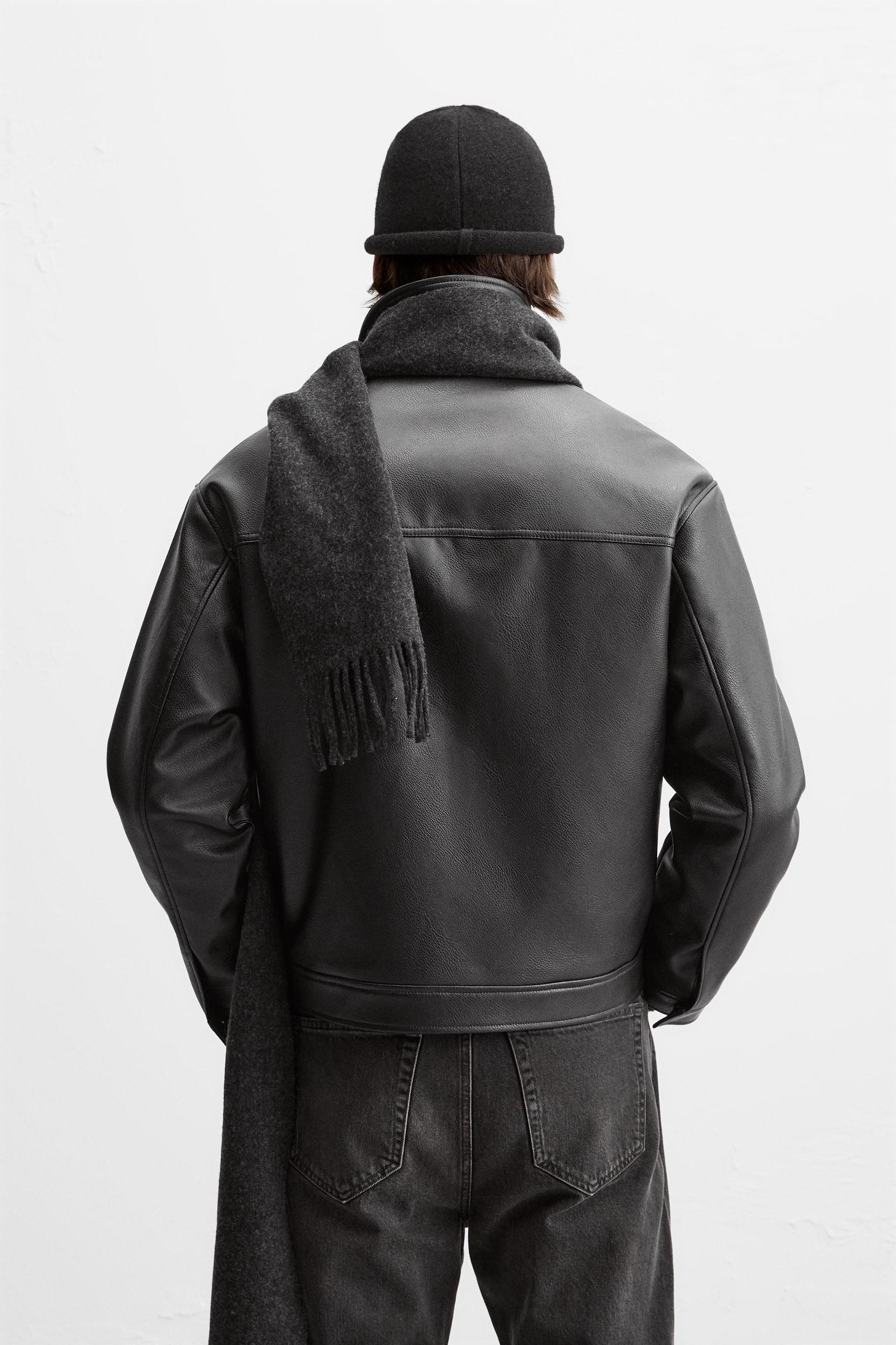 FAUX LEATHER POCKET JACKET Product Image