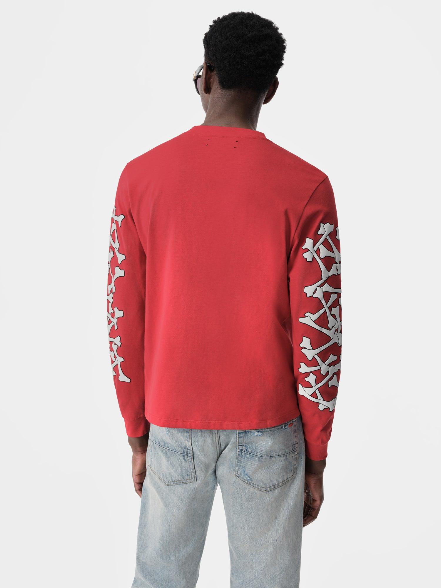 BONES STACKED LONG SLEEVE TEE - Red Male Product Image