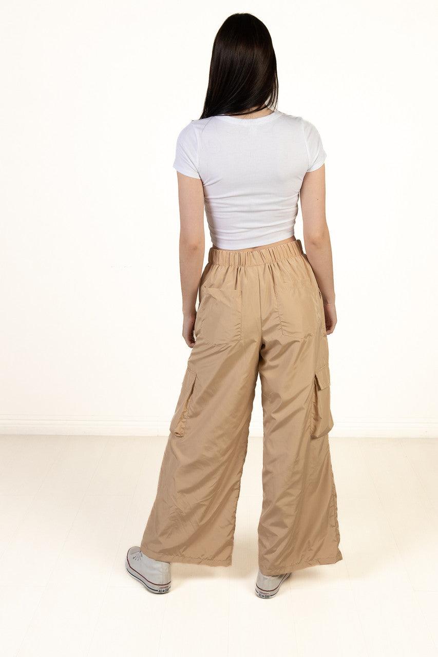 Sand Wide Leg Parachute Pants Product Image