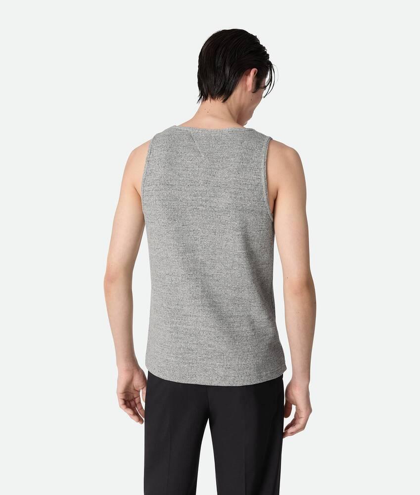 Men's Melange Cotton Rib Tank Top in Light grey melange Product Image