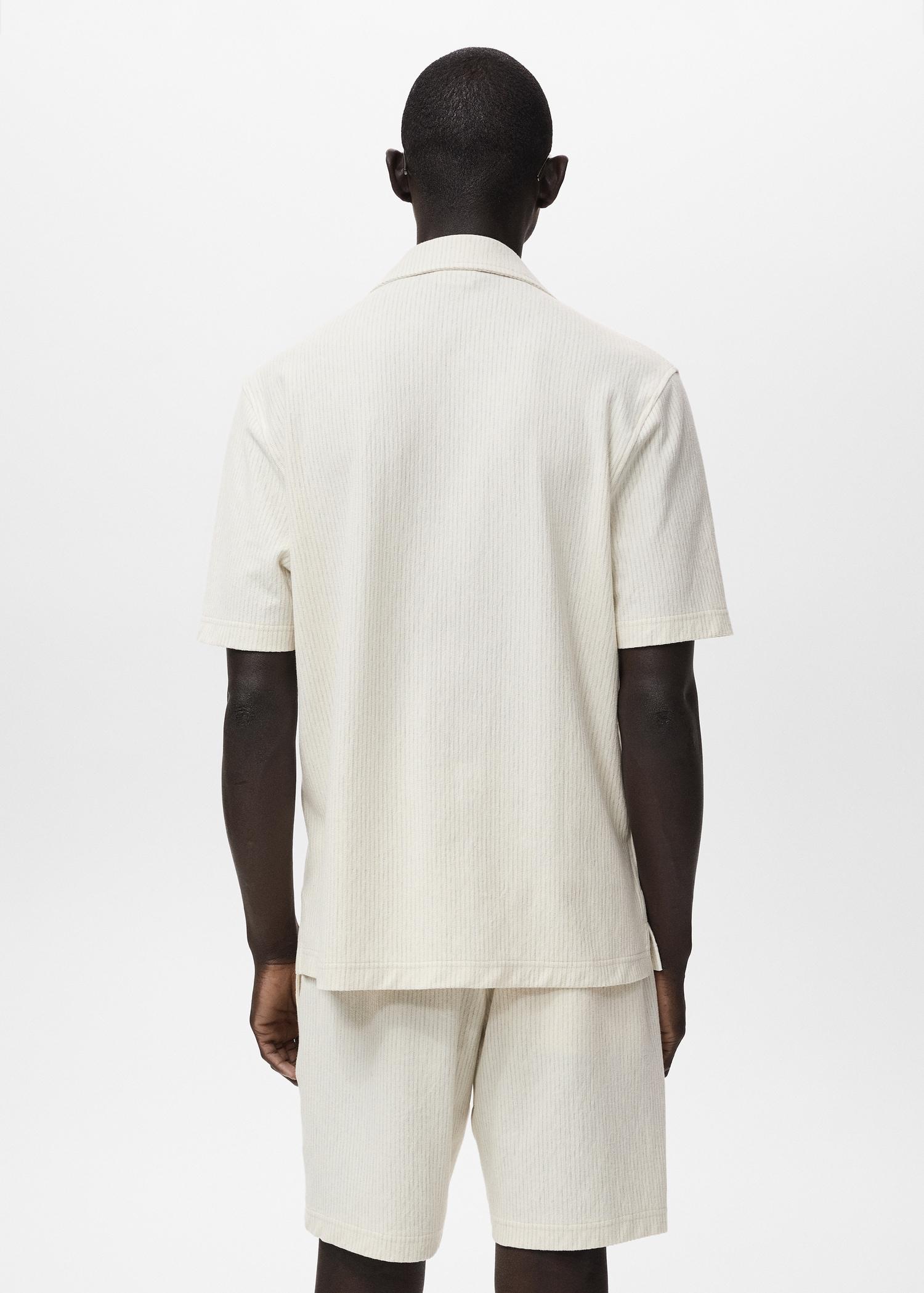 Striped cotton shirt - Men | MANGO USA Product Image