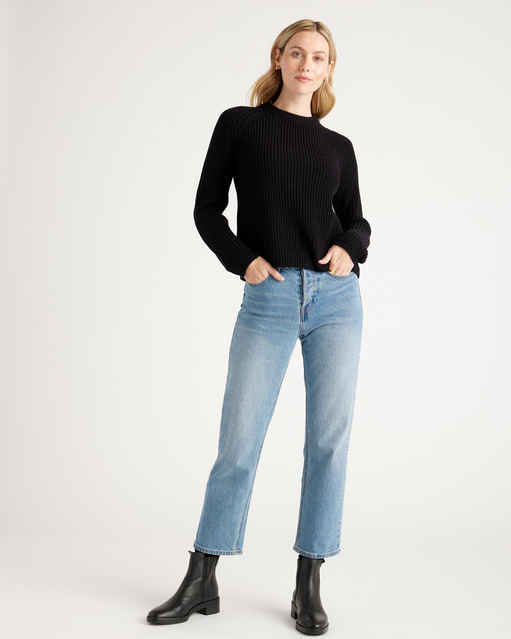 Quince | Women's Fisherman Crew Sweater Organic Cotton Product Image