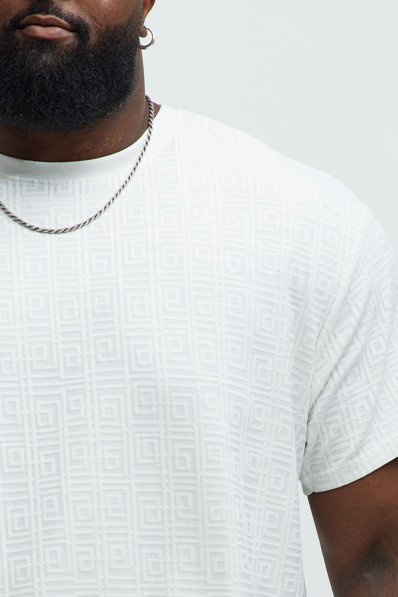 Square Textured Short Sleeve Tee - Off White Product Image
