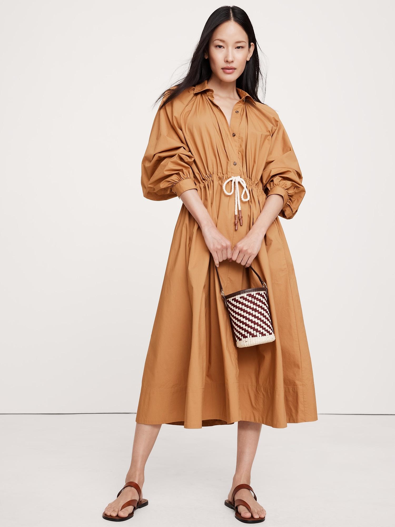 Cotton Poplin Midi Shirtdress Product Image