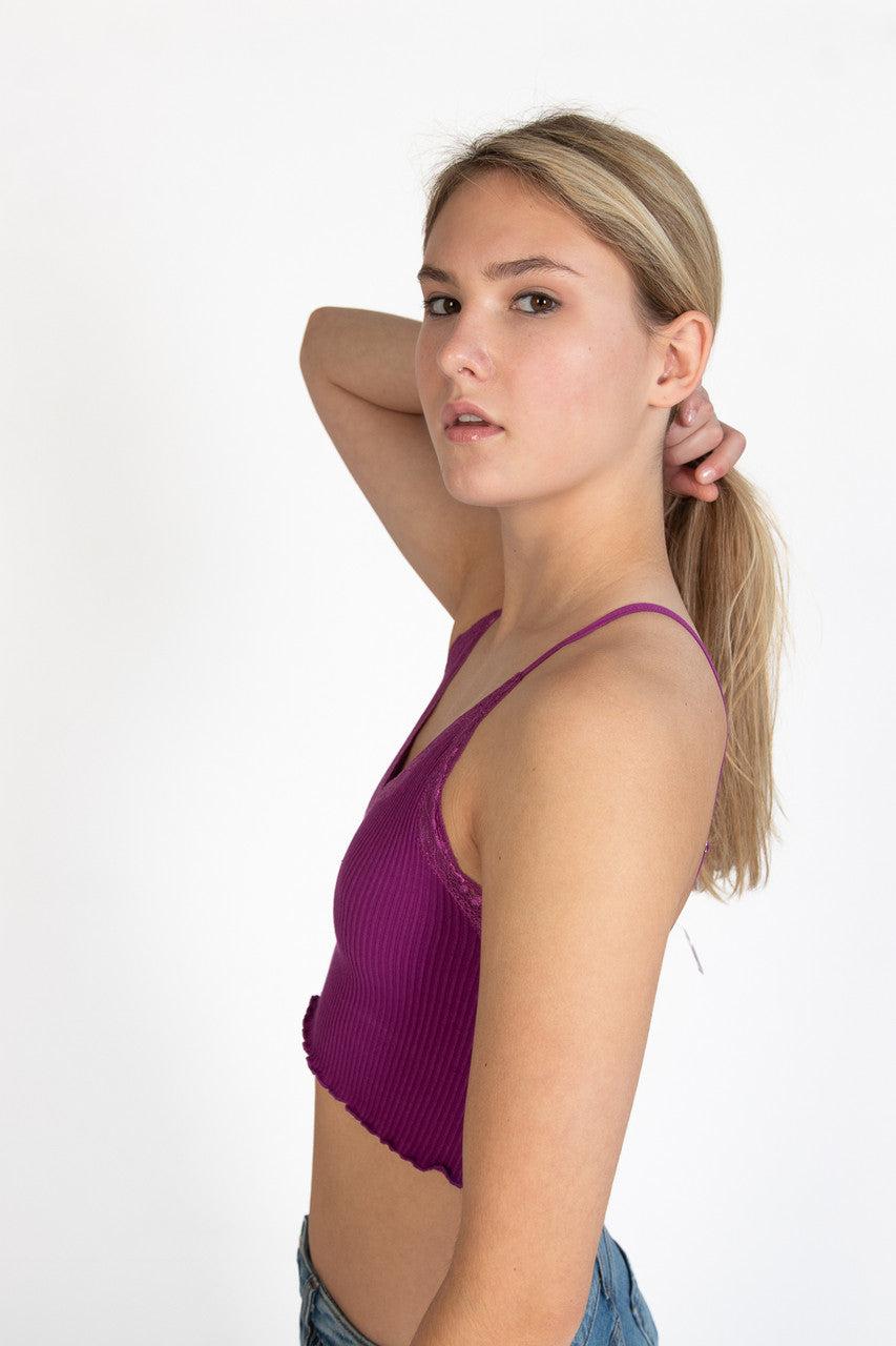 Violet Lace Trim Seamless Cami Product Image