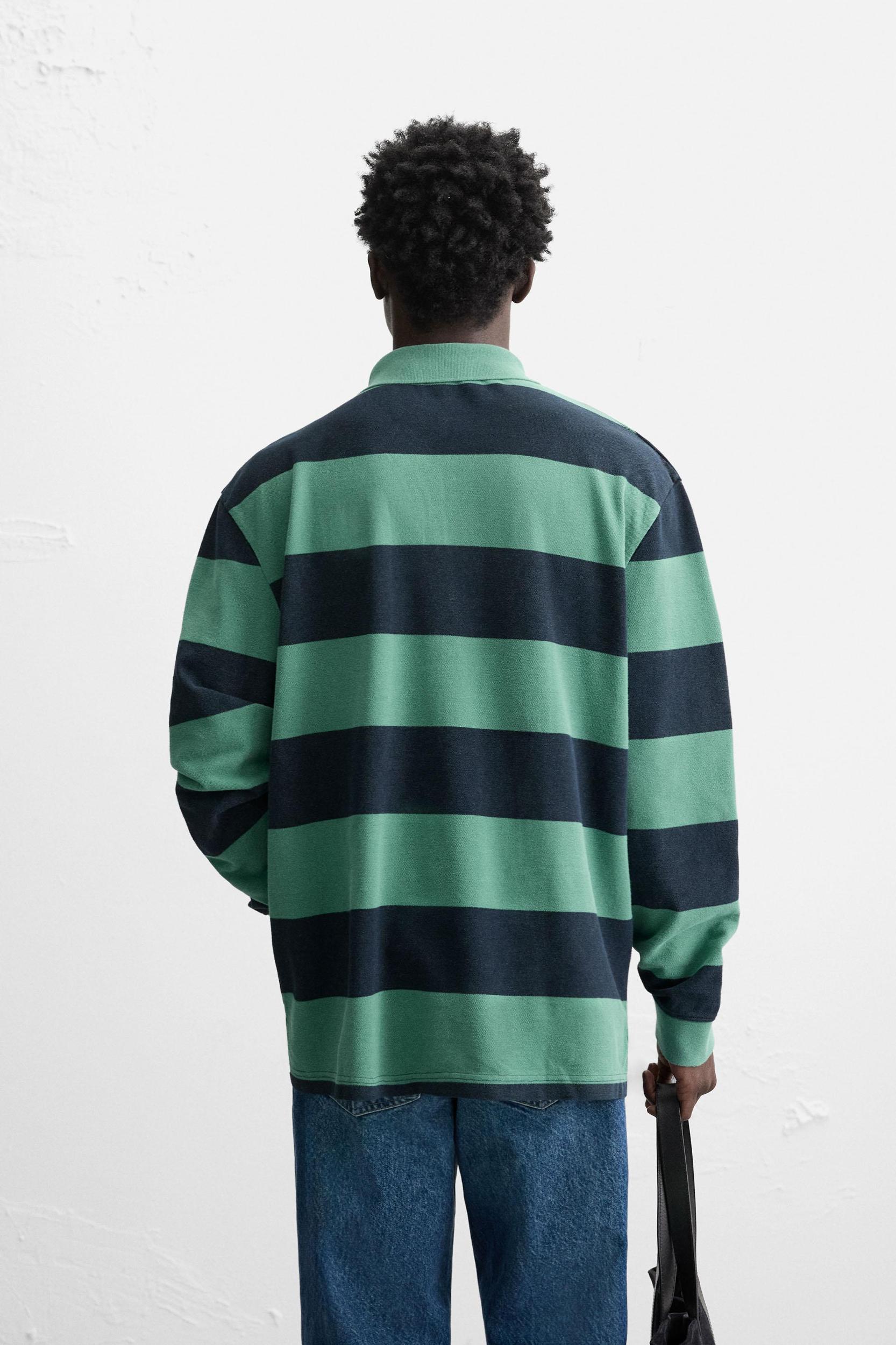 STRIPED WASHED POLO SHIRT Product Image