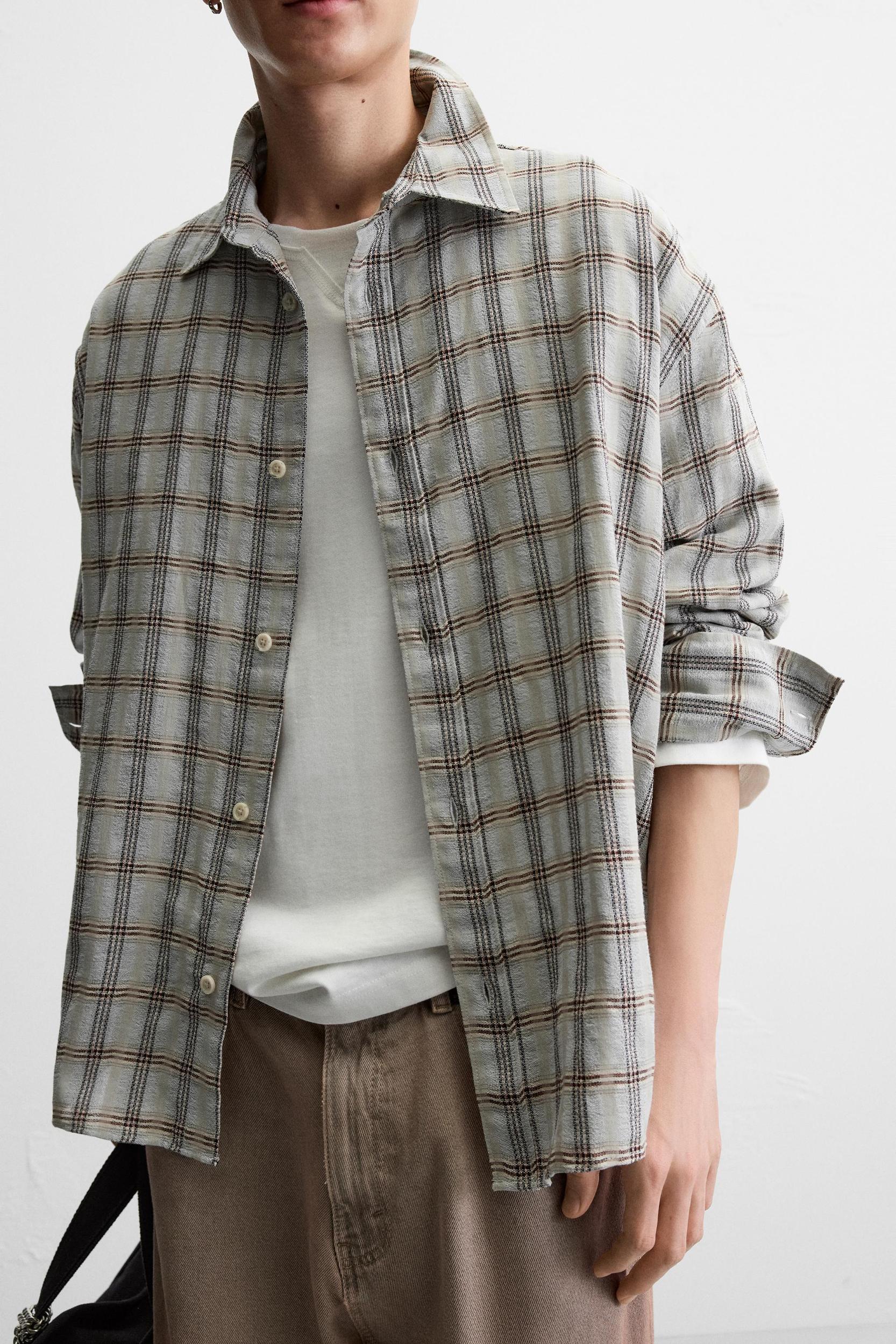 TEXTURED PLAID SHIRT Product Image