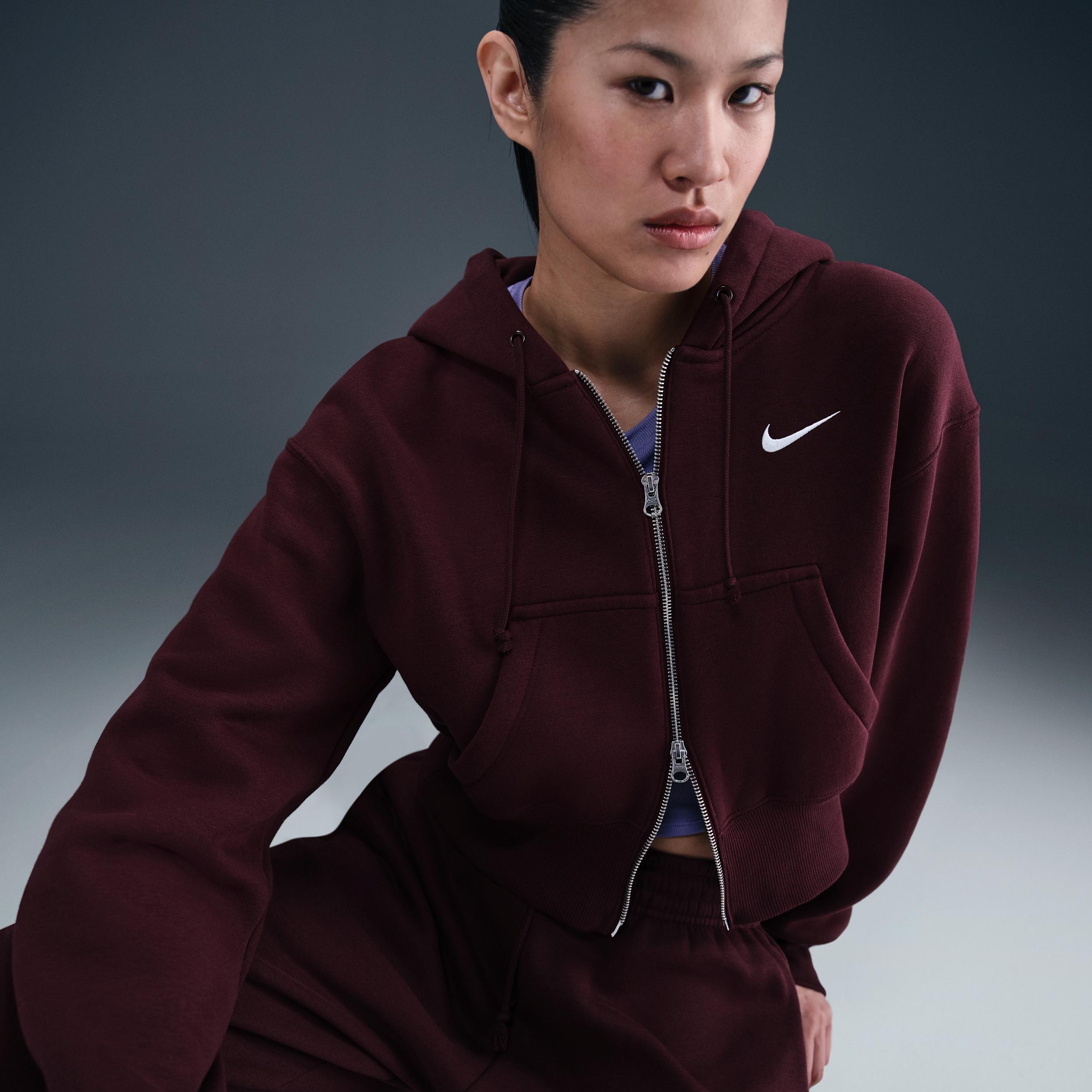 Women's Nike Sportswear Phoenix Fleece Loose Full-Zip Cropped Hoodie Product Image