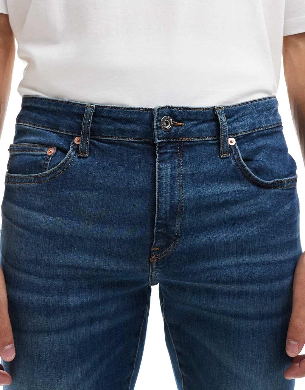 ONLY & SONS Loom slim fit jeans in mid blue wash Product Image