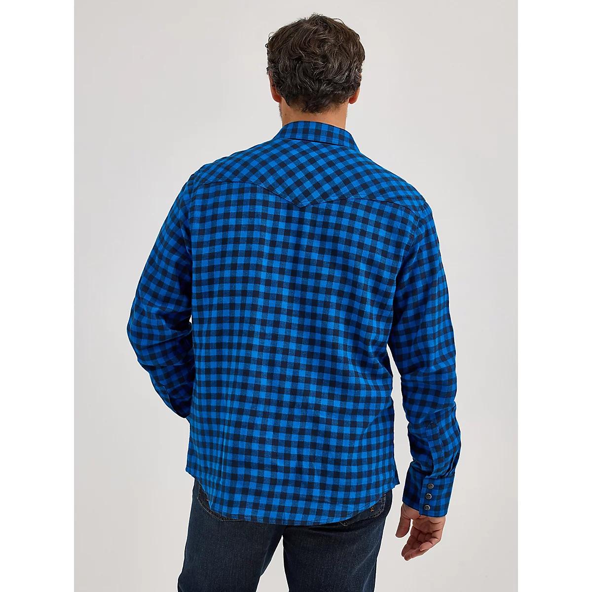 Men's Wrangler Retro® Long Sleeve Flannel Western Snap Plaid Shirt in Buffalo Product Image