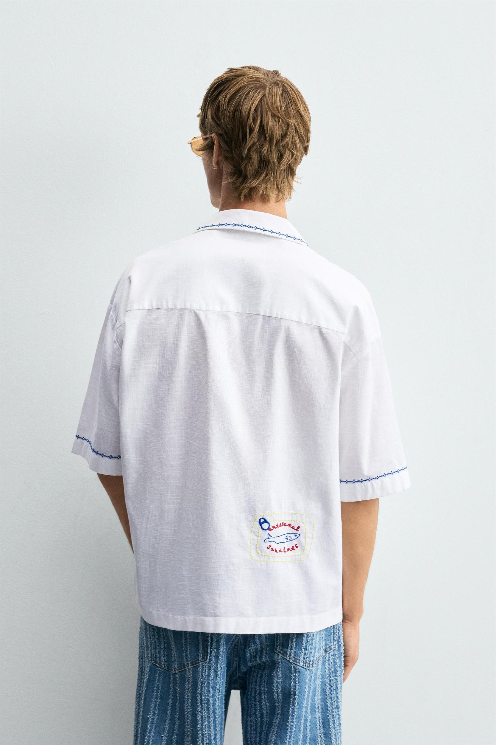 CONTRAST EMBROIDERY SHIRT Product Image