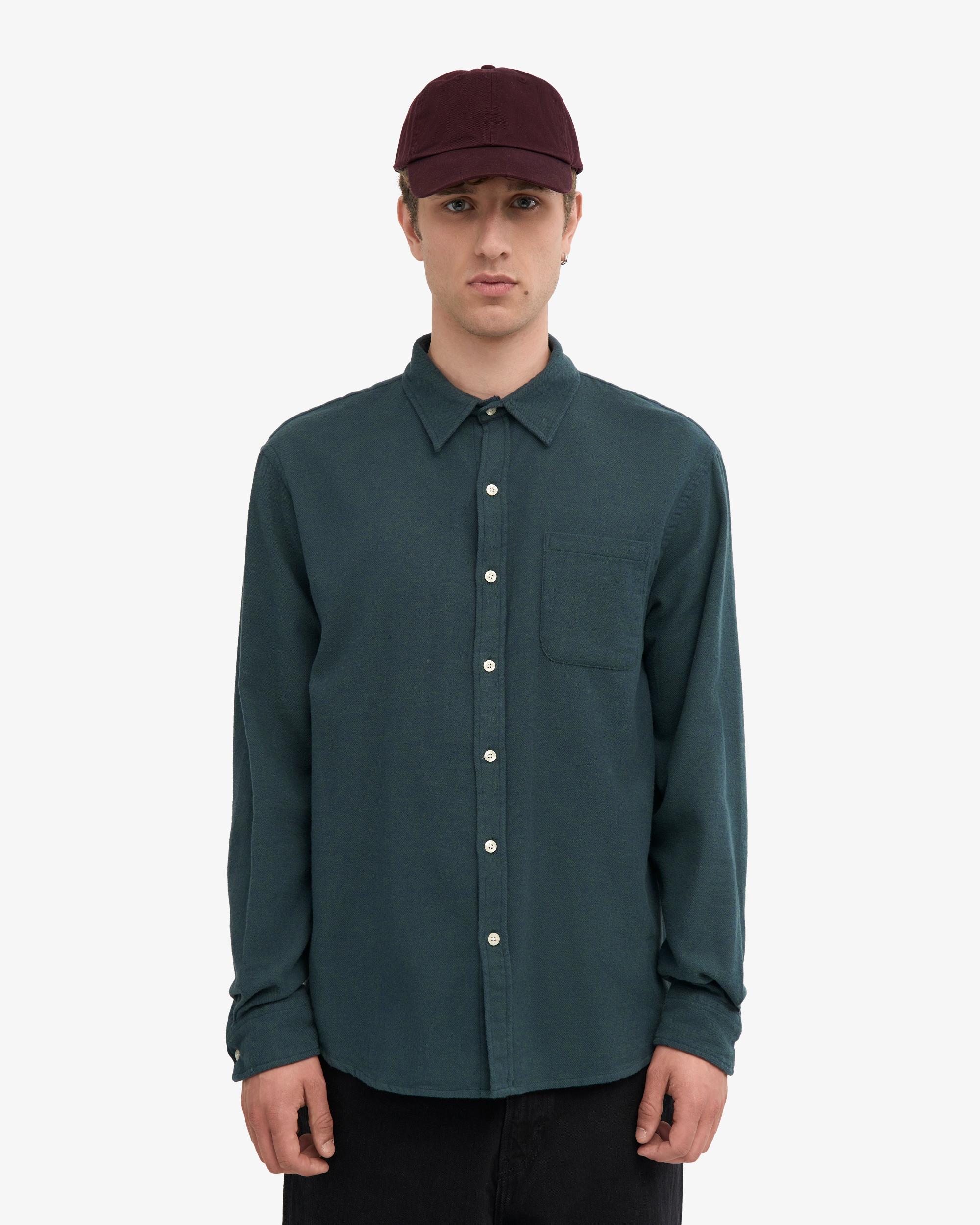 Organic Flannel Shirt - Ocean Green Product Image