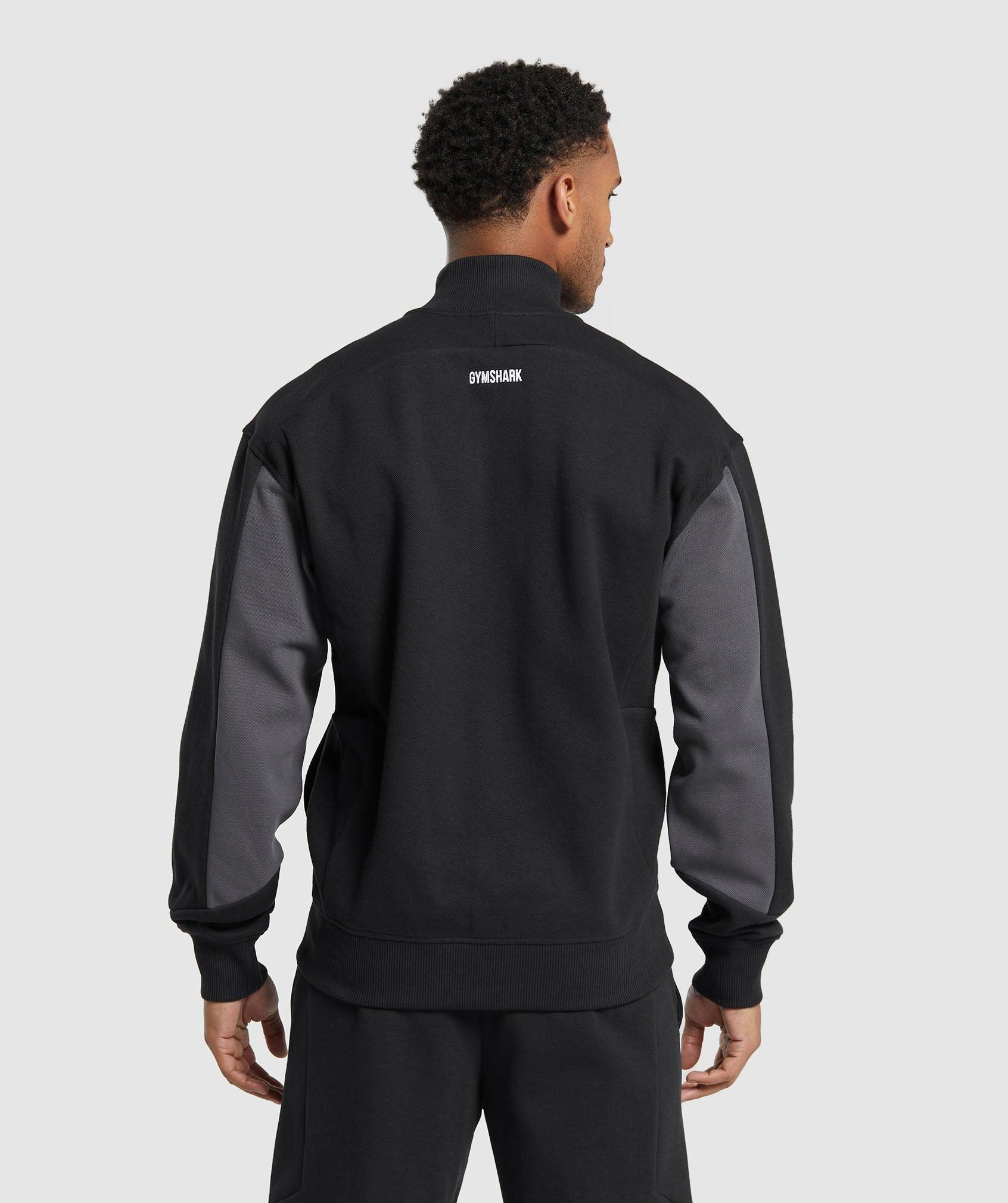 Gymshark Pique Track Jacket - Black/Onyx Grey Male Product Image