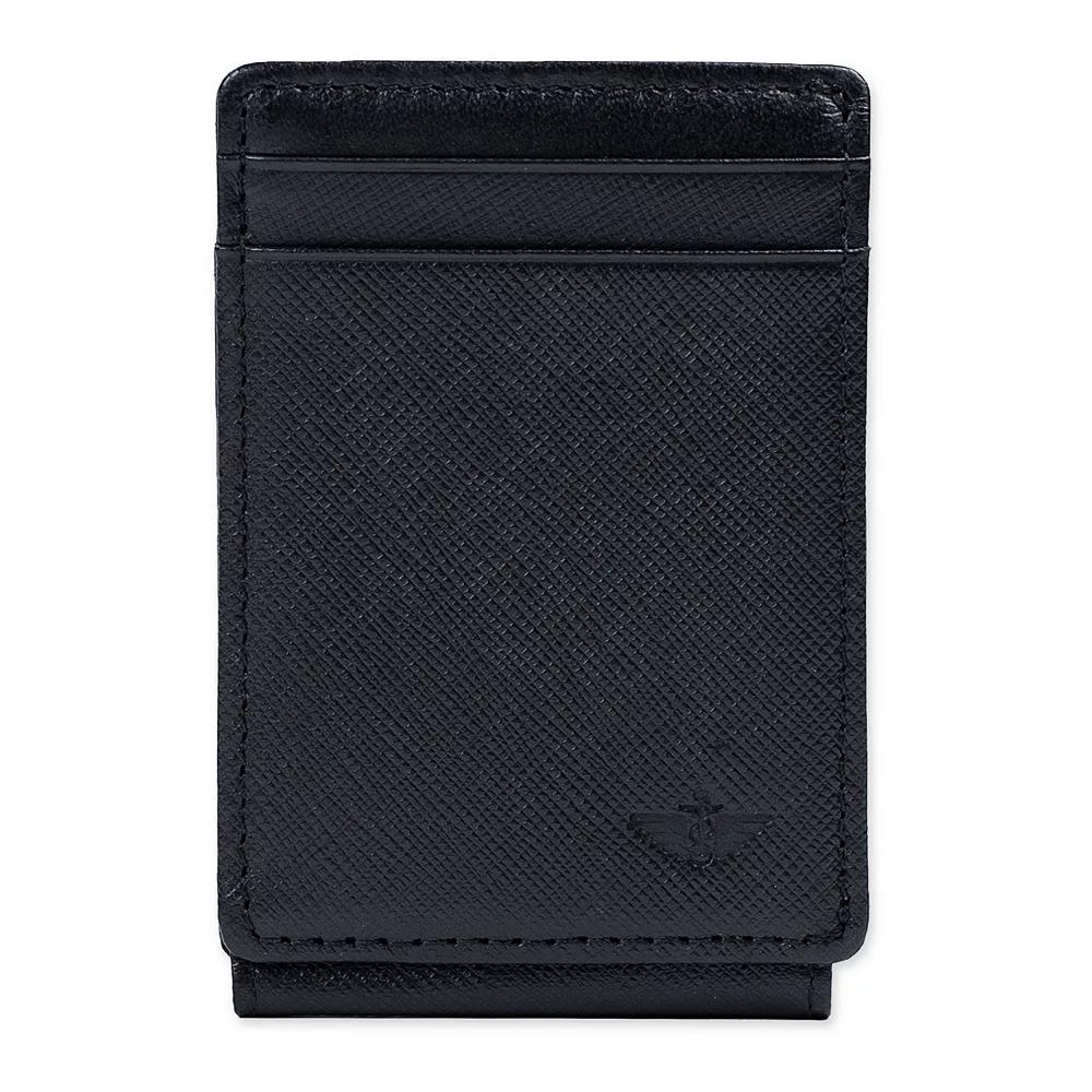 Men's Dockers RFID Saffiano Front Pocket Wallet with Magnetic Money Clip, Black Product Image