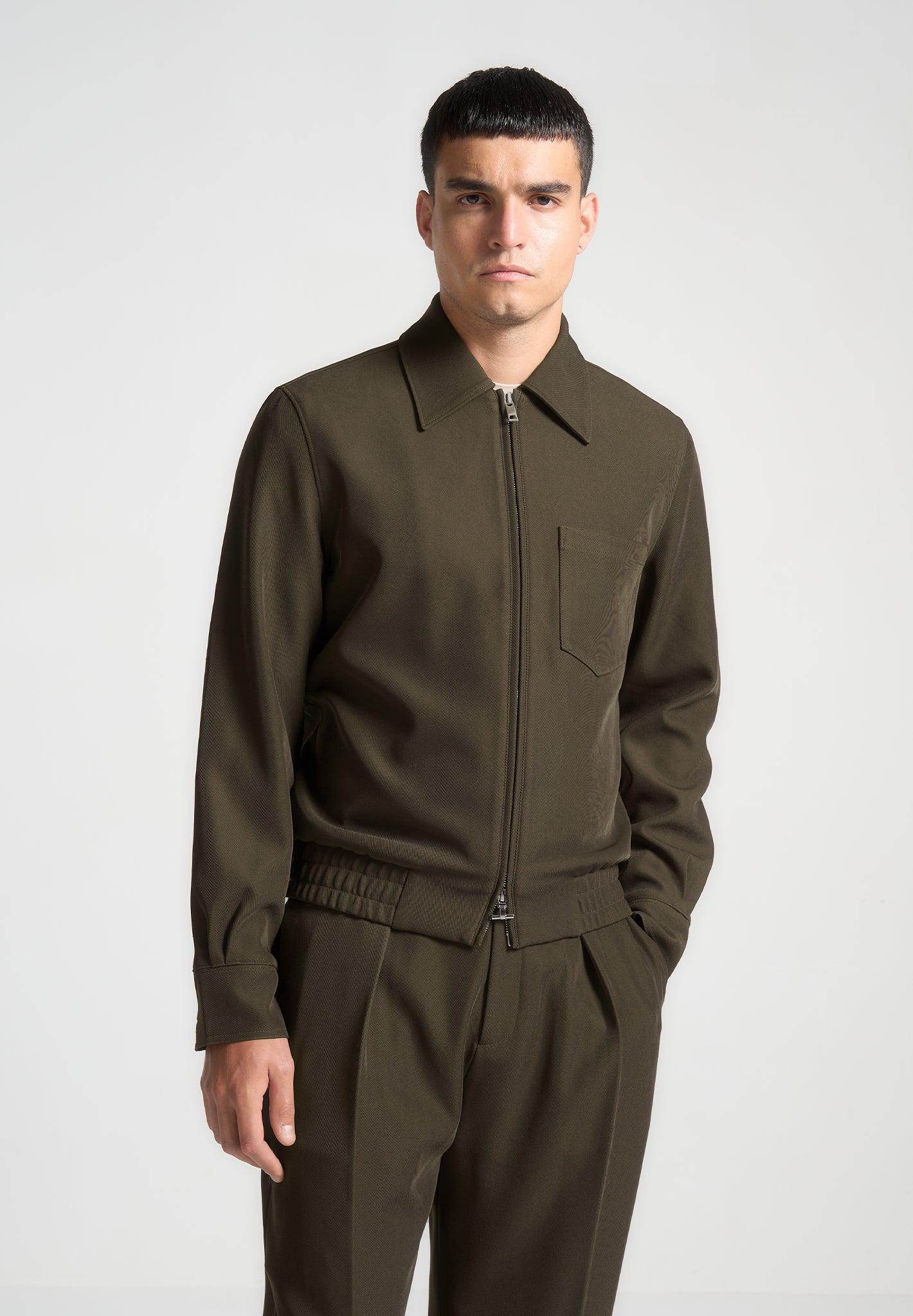 Twill Tailored Jacket - Khaki Male Product Image