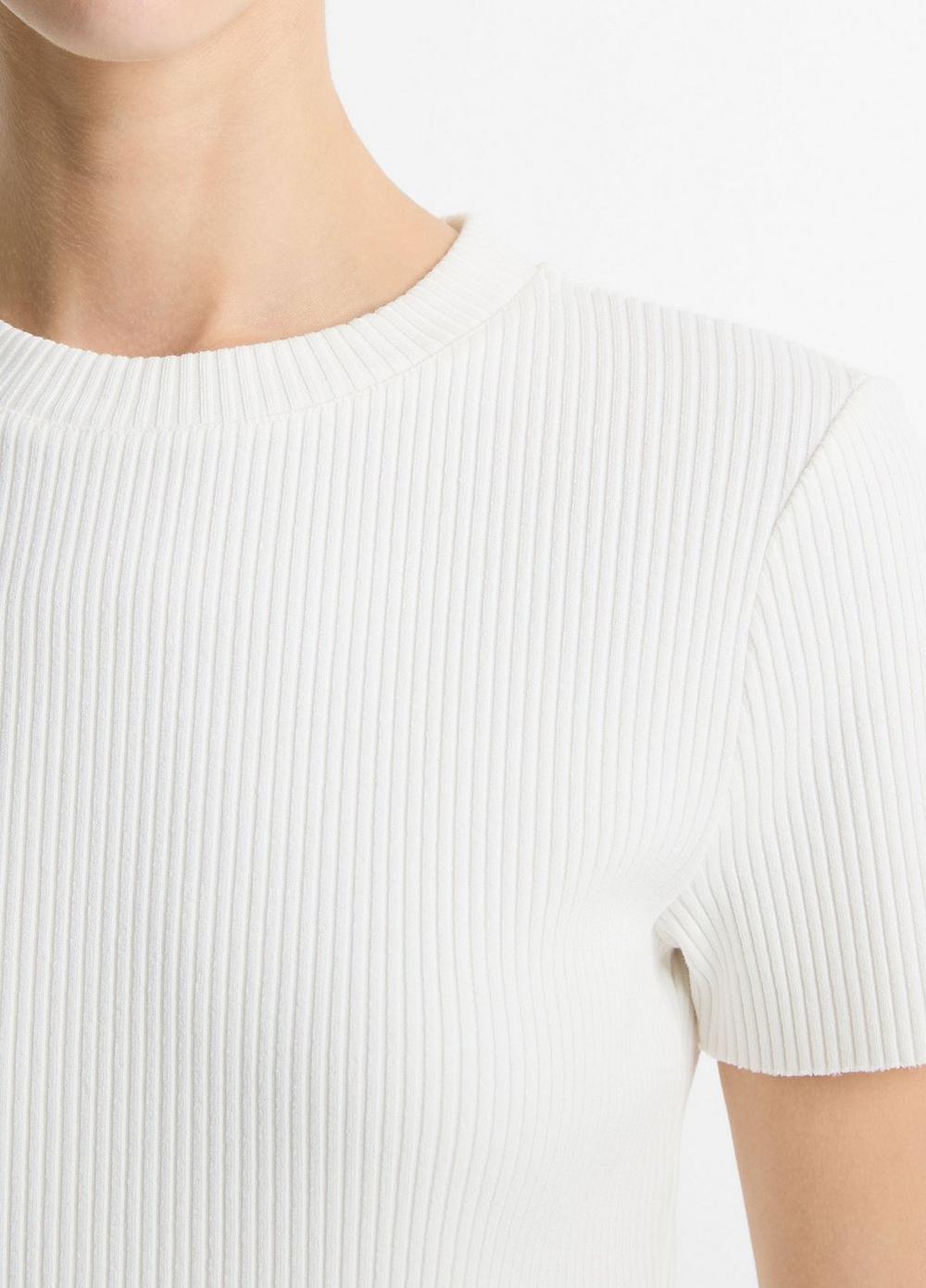 Ribbed Cotton-Blend Crew Neck Dress Product Image